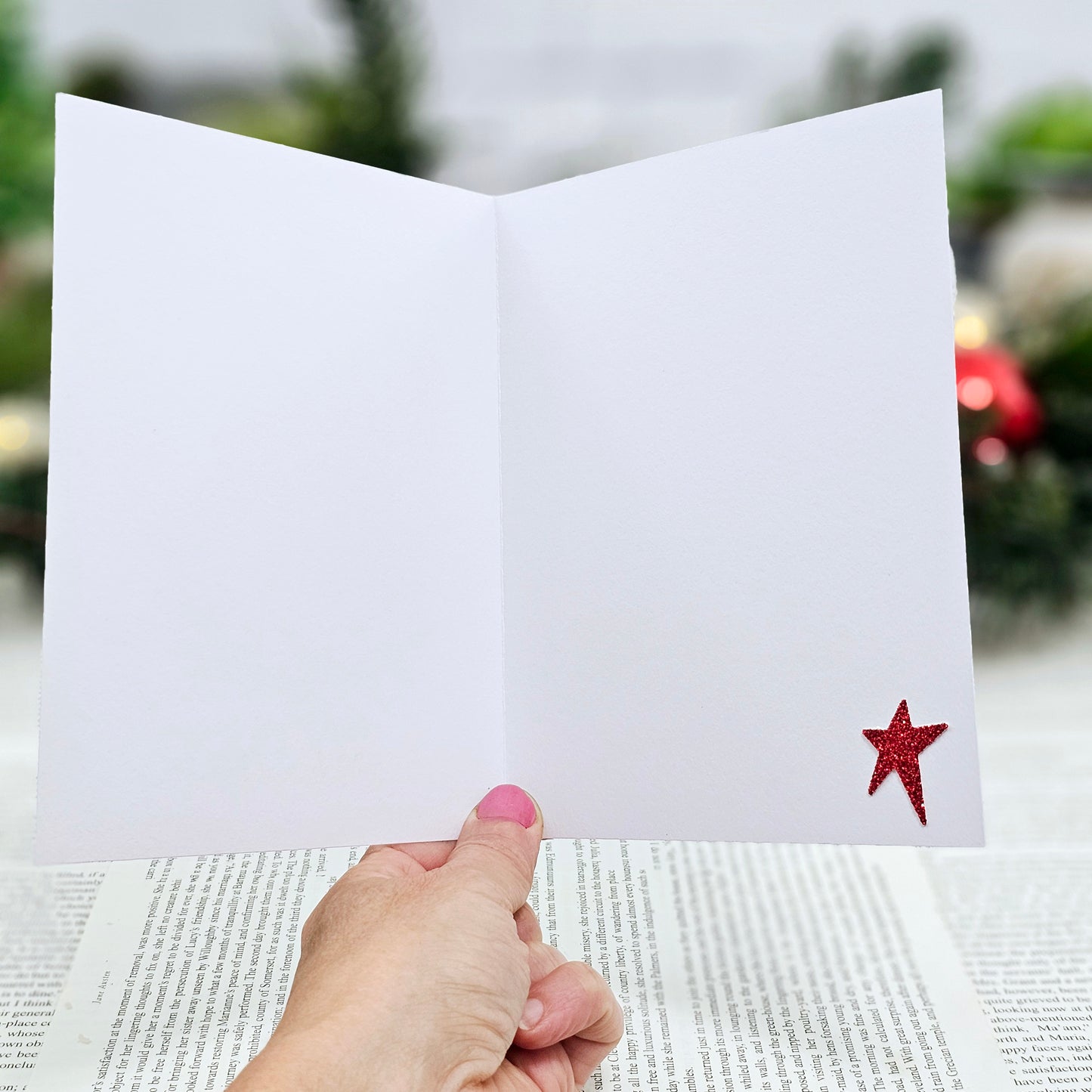 Christmas Tree Book Page Christmas Card