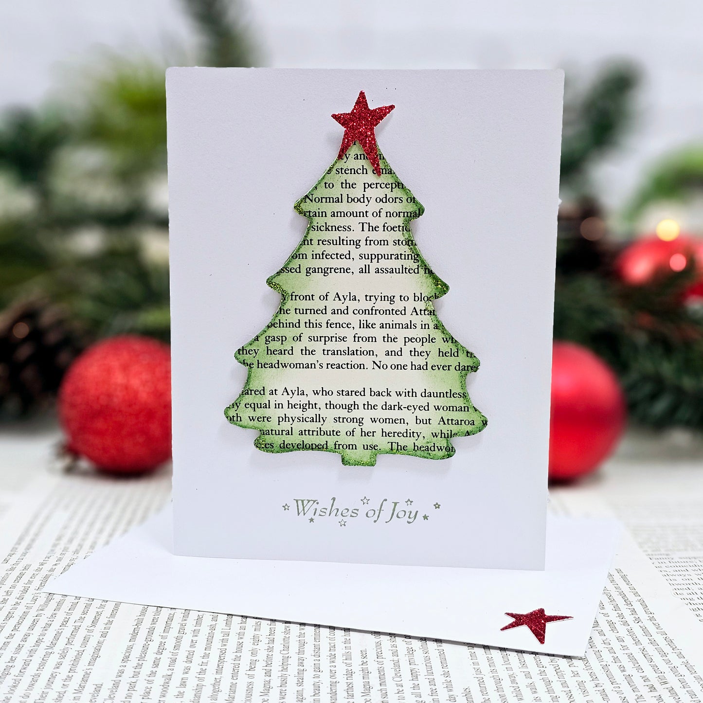 Christmas Tree Book Page Christmas Card