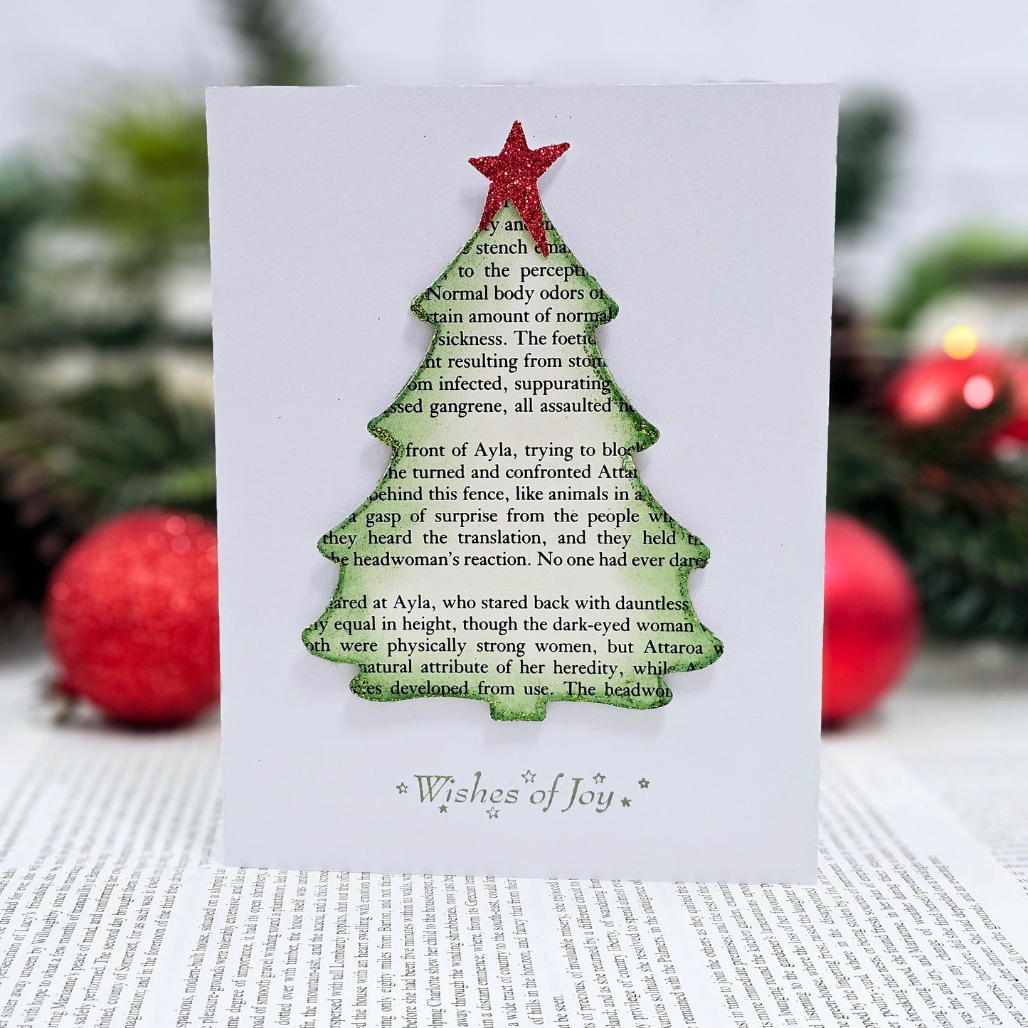 Christmas Tree Book Page Christmas Card