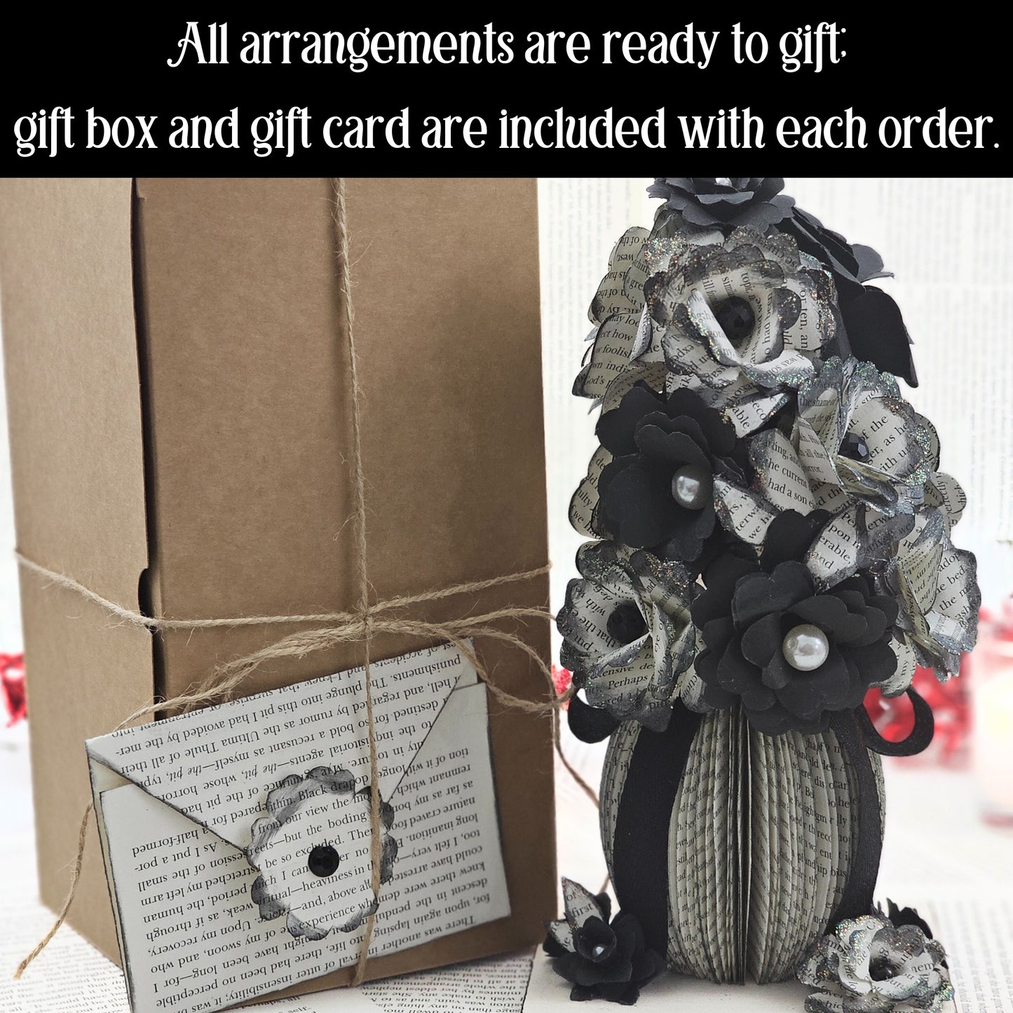 Gift Box and Gift tag are included with each arranagement