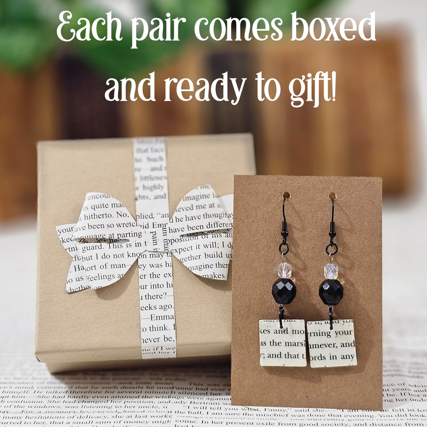 Geometric Book Page Dangle Earrings