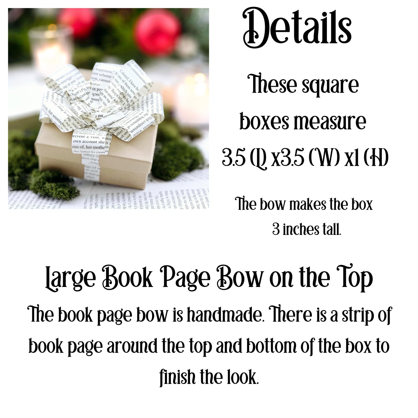 Book Page Bow Gift Box
