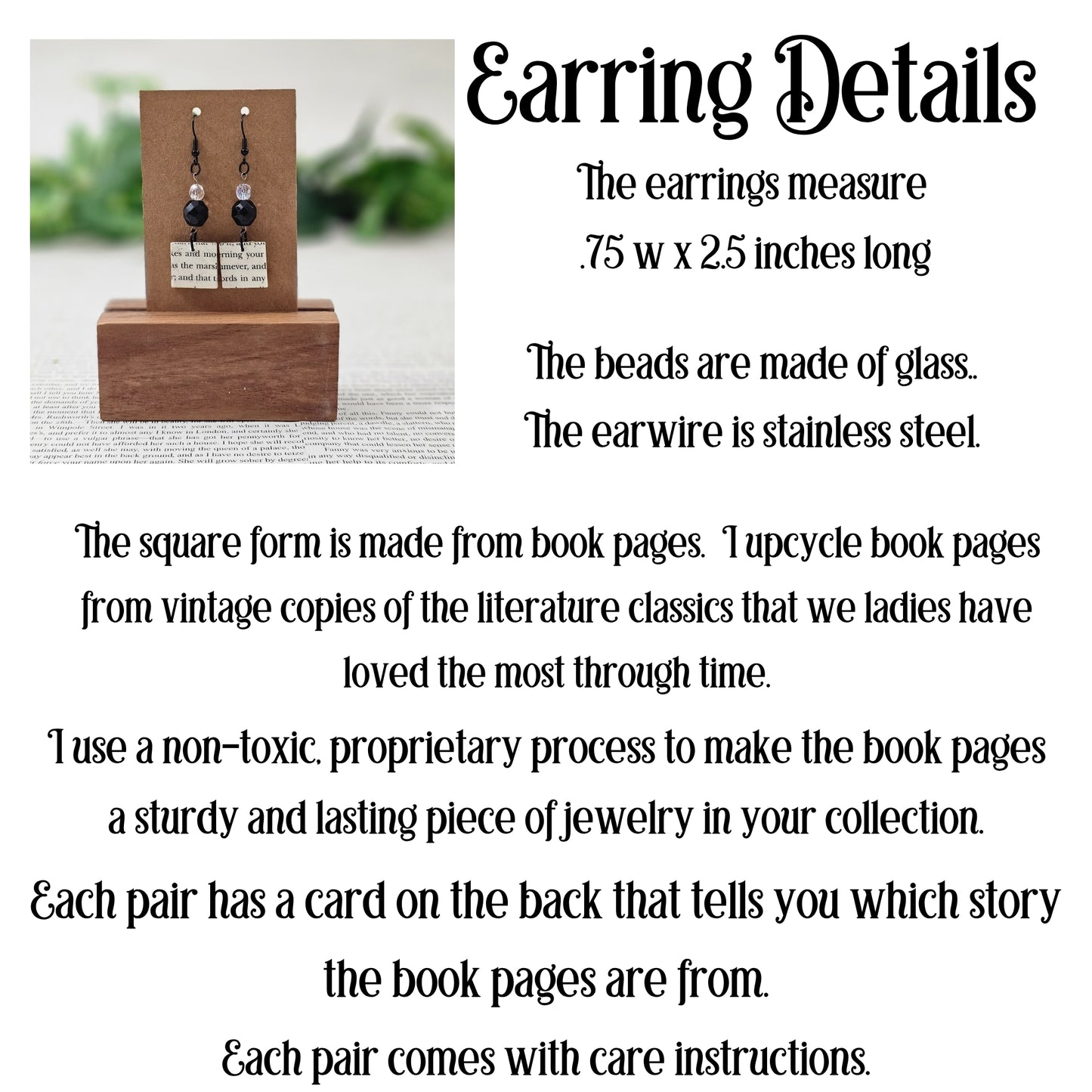 Geometric Book Page Dangle Earrings