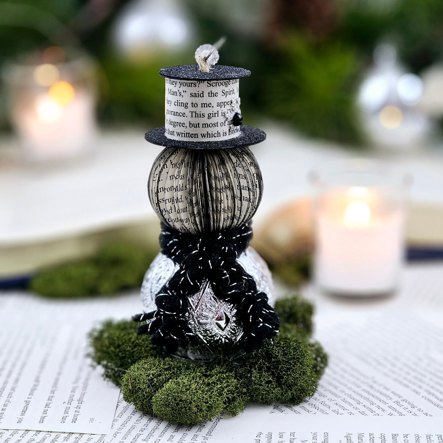 Book Page Snowman Ornament
