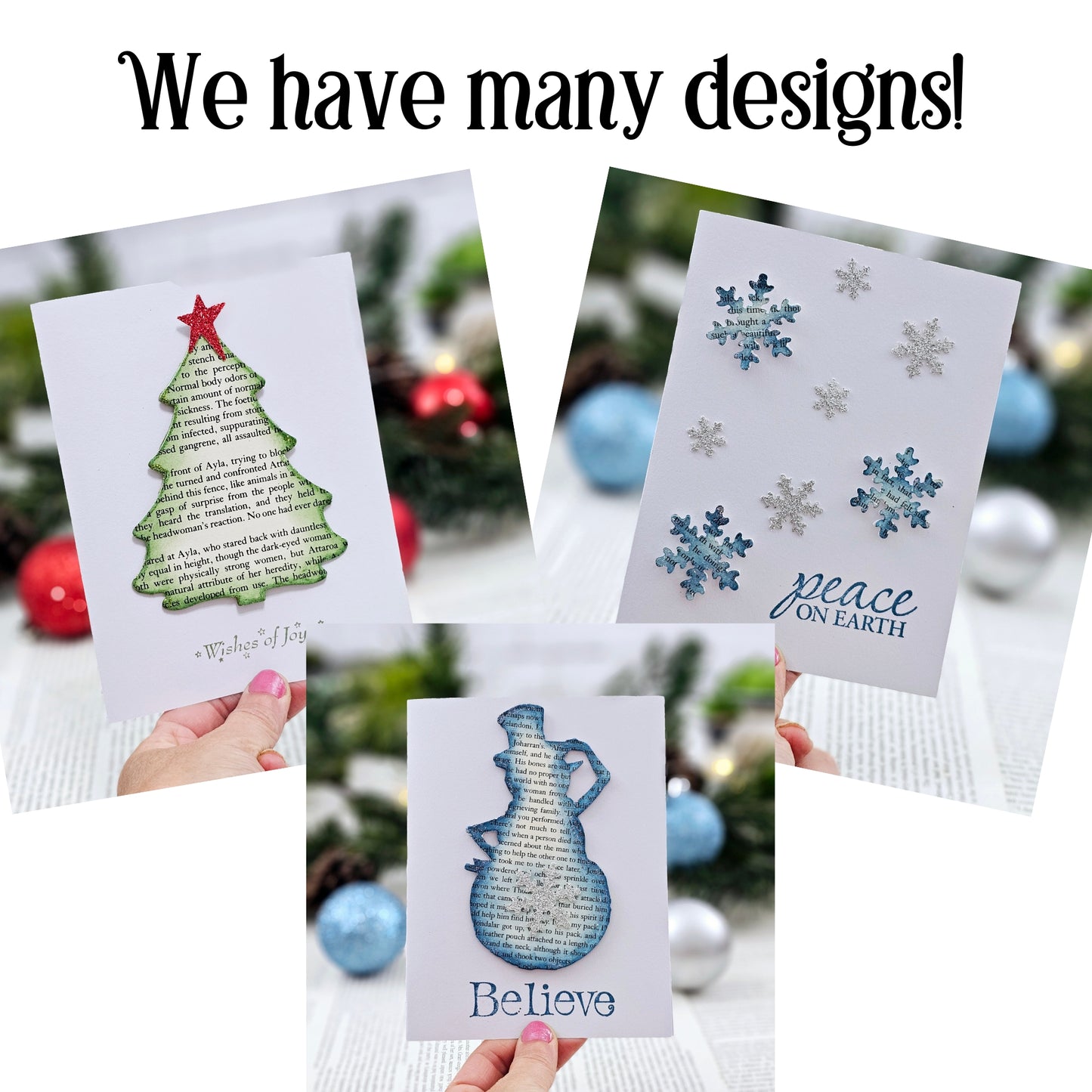 Christmas Tree Book Page Christmas Card