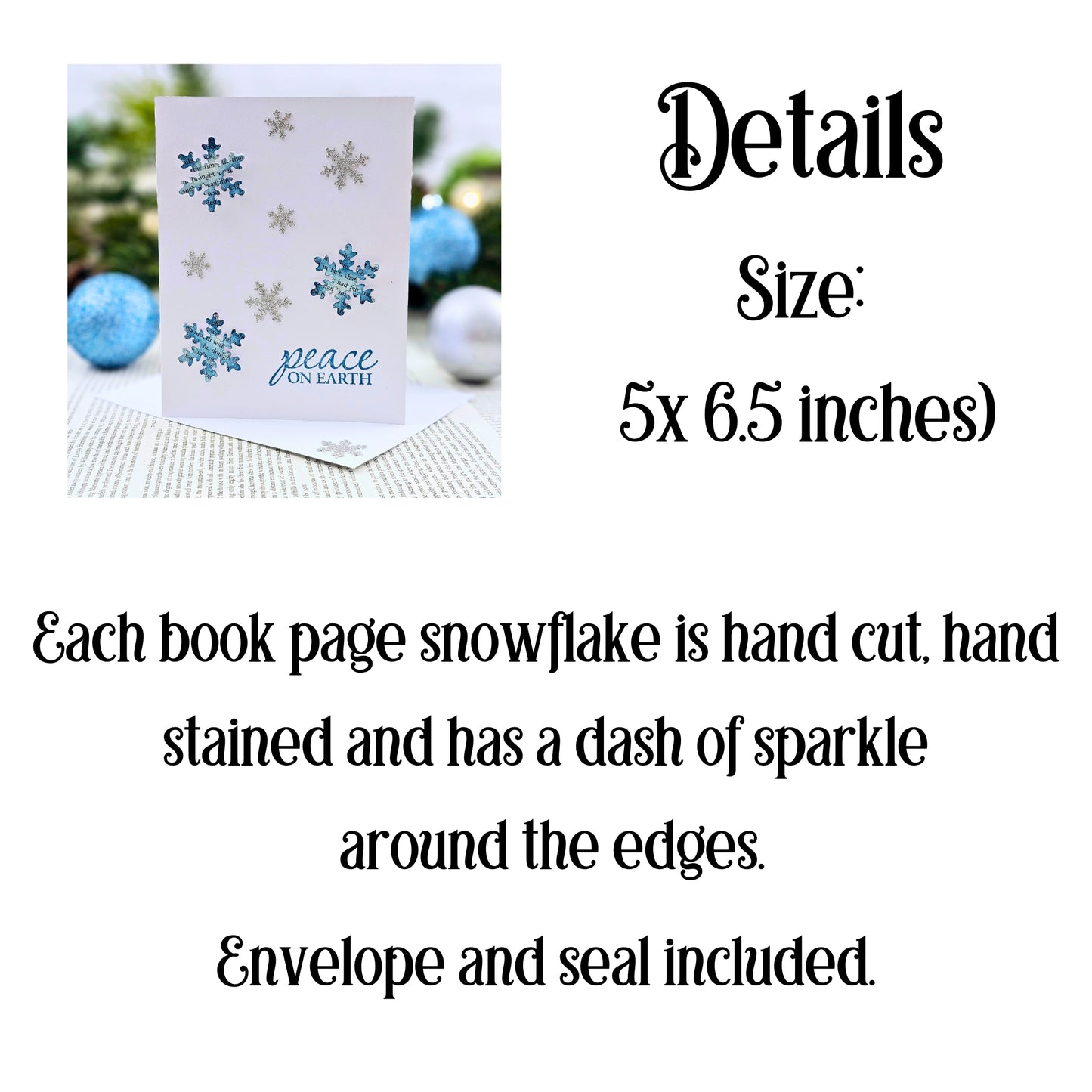 Snowflake Book Page Christmas Card