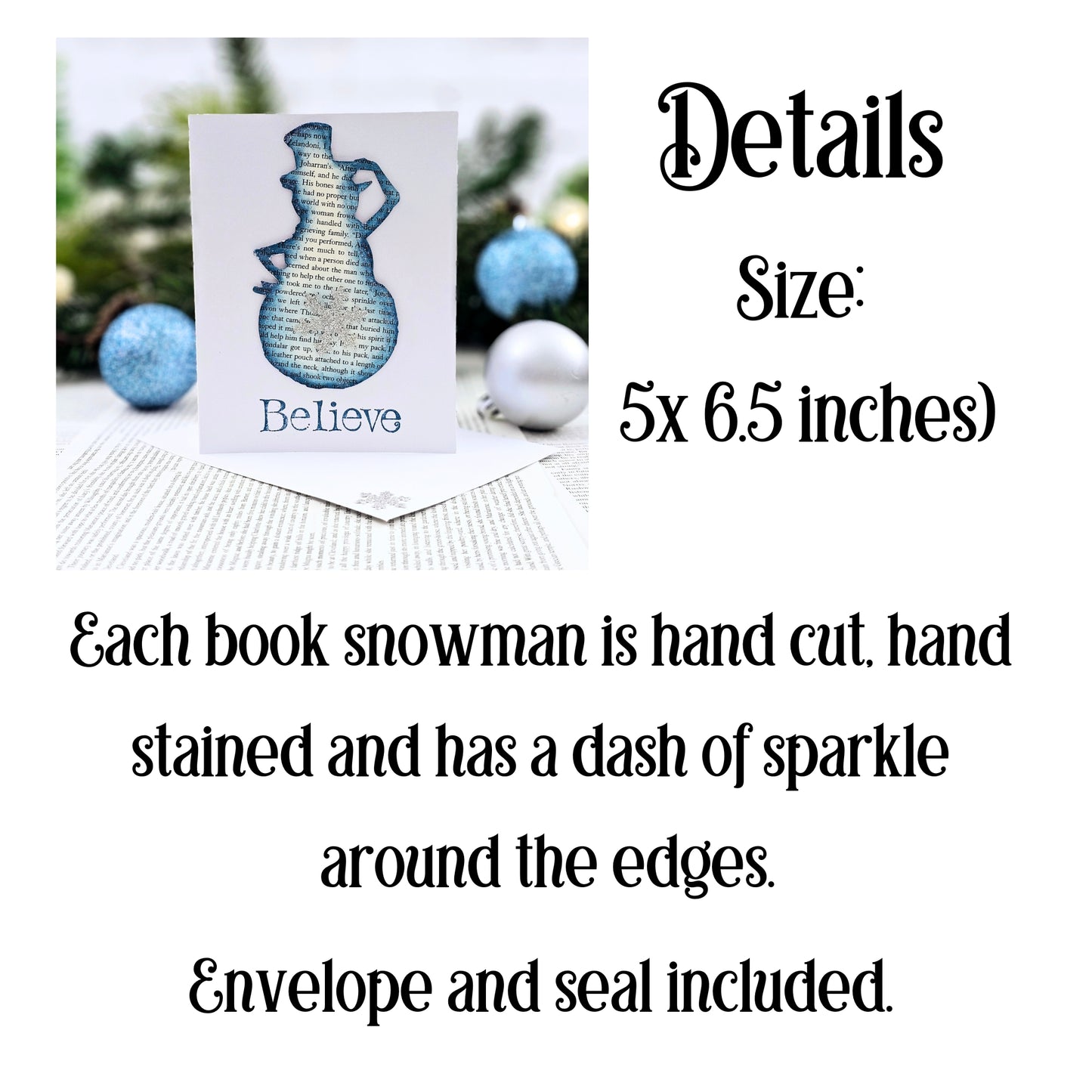 Snowman Book Page Christmas Card