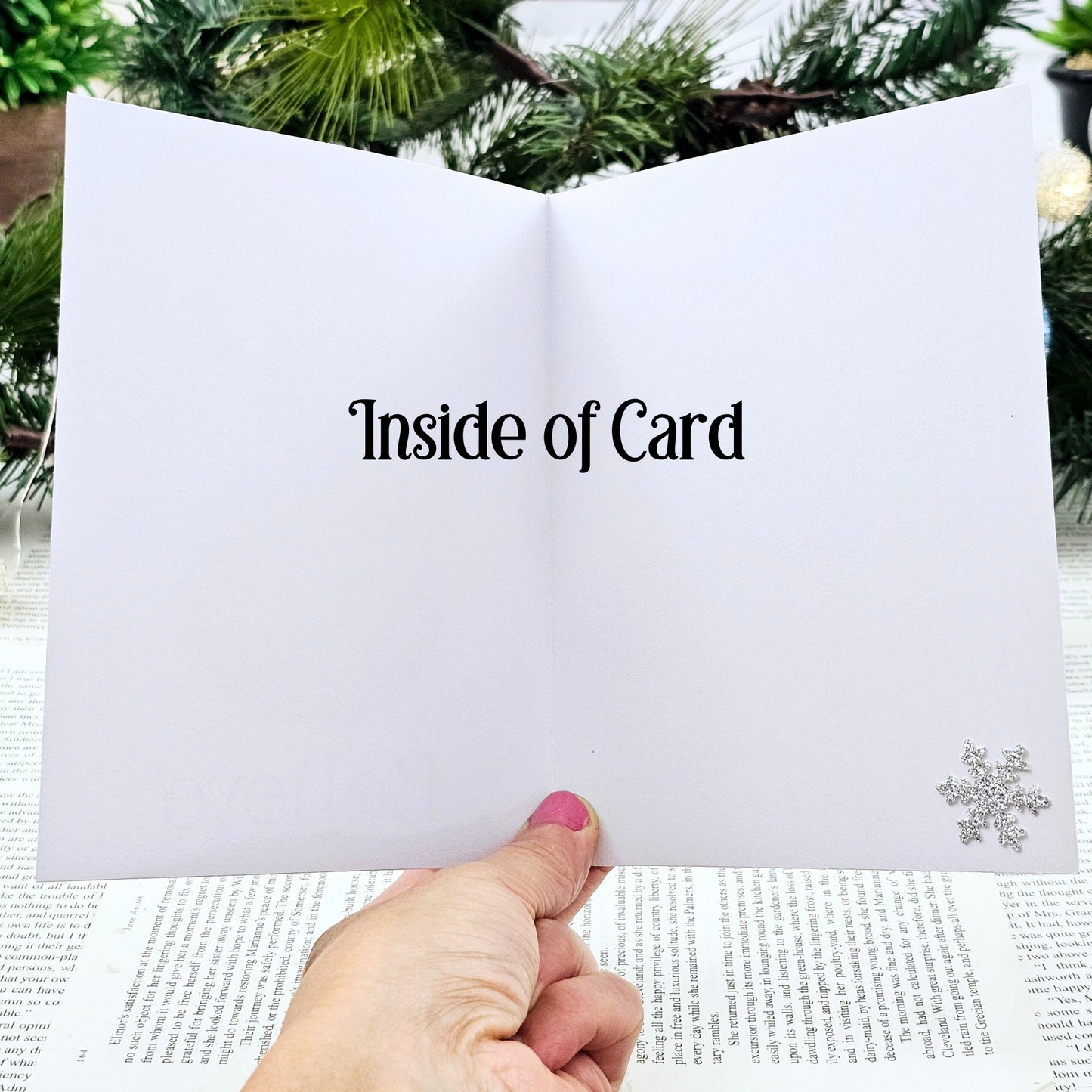 Snowman Book Page Christmas Card