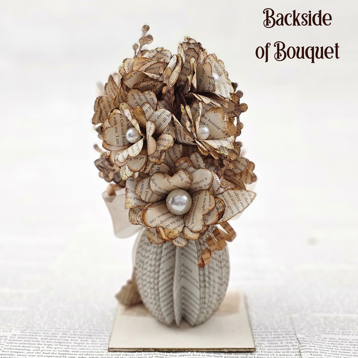 Vintage Book Page Flower Bouquet