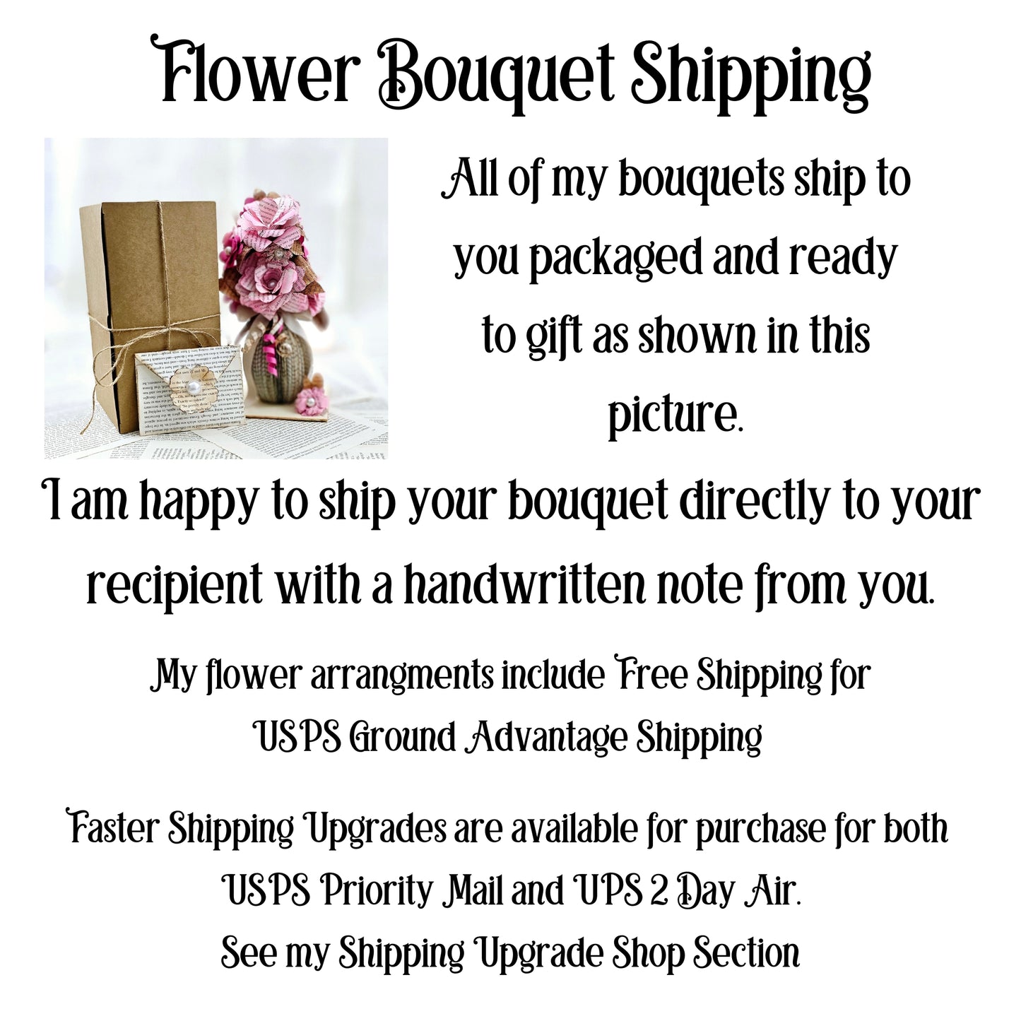 Pink Book Page Flower Bouquet