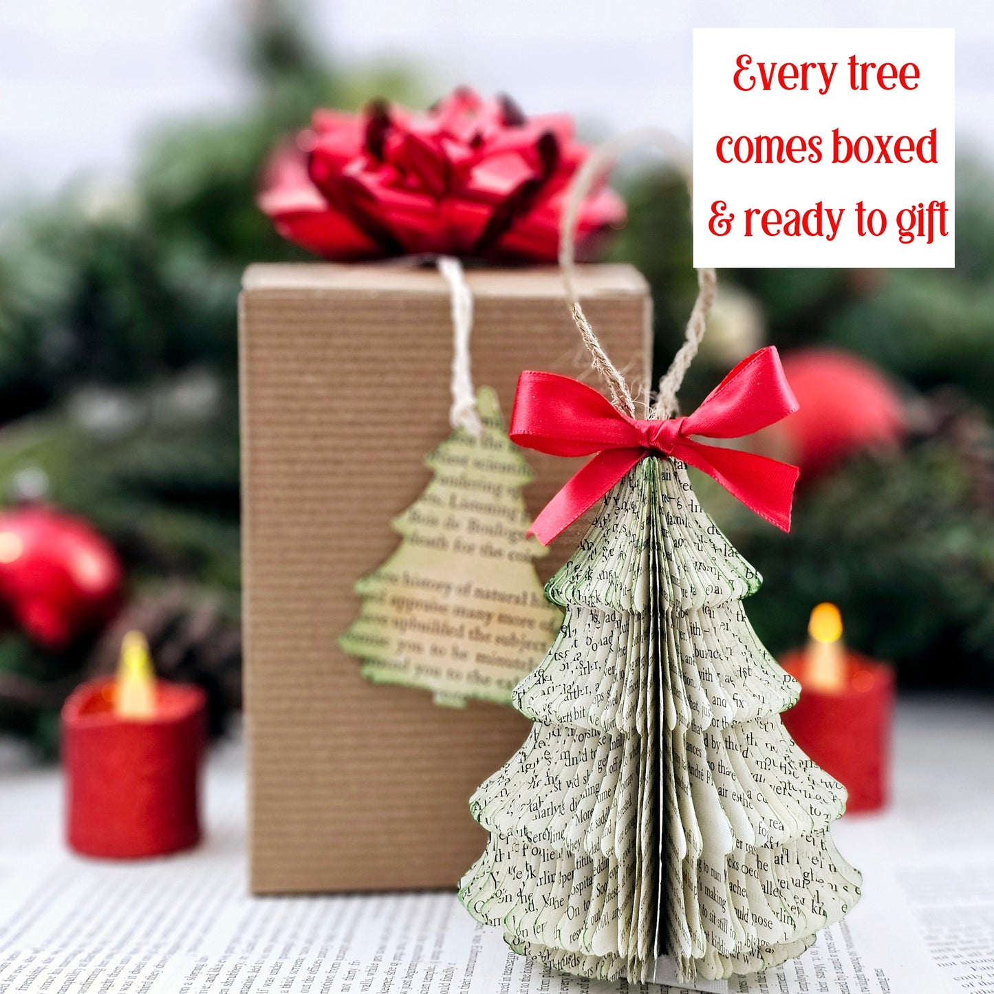 Christmas Tree Book Page Ornament
