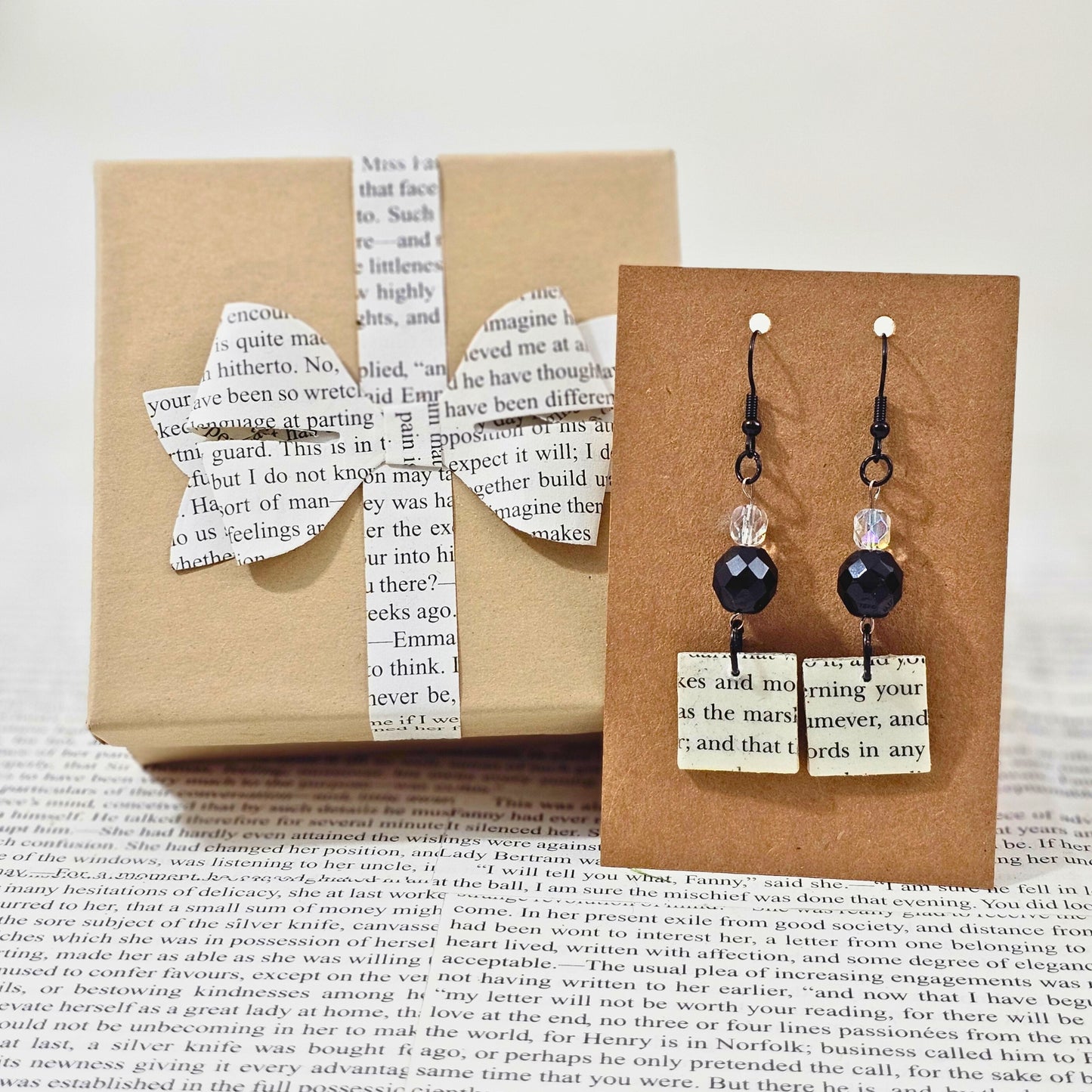 Geometric Book Page Dangle Earrings