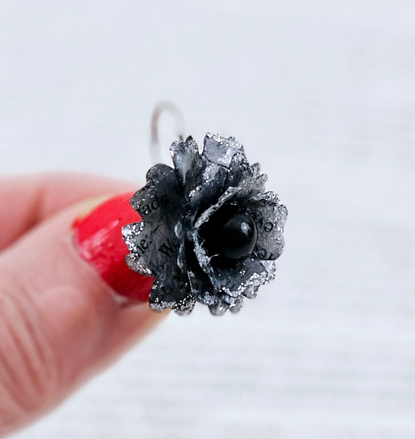 Dracula Book Page Rose Earrings