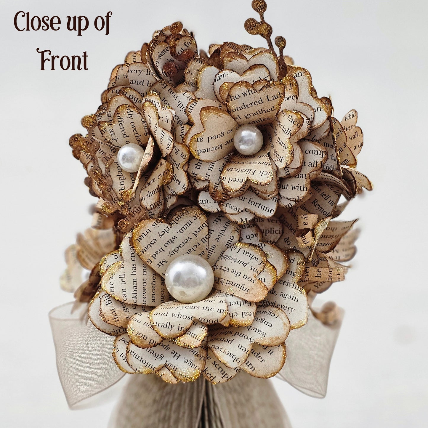 Vintage Book Page Flower Bouquet