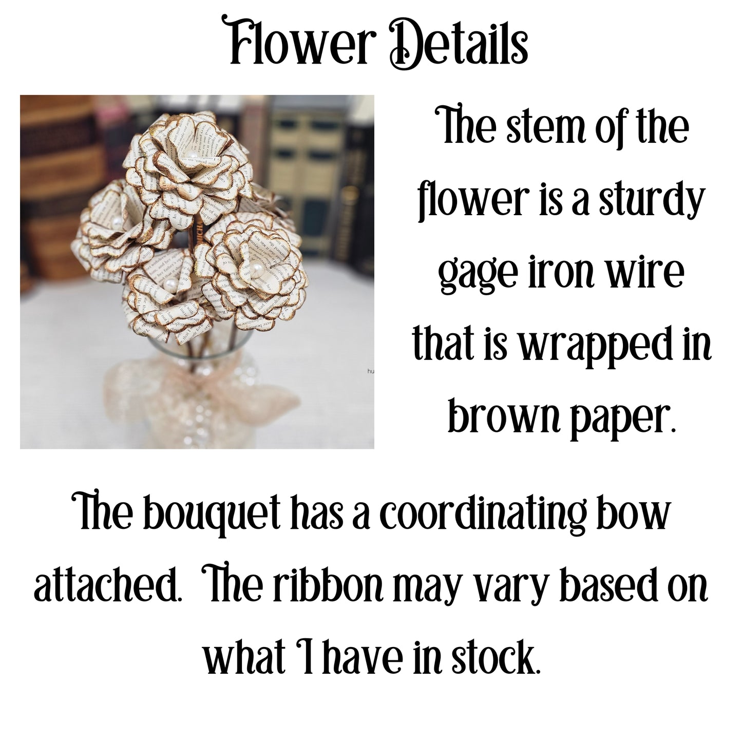 Artisan Vintage Book Page 6 Rose Bouquet made from Pride & Prejudice