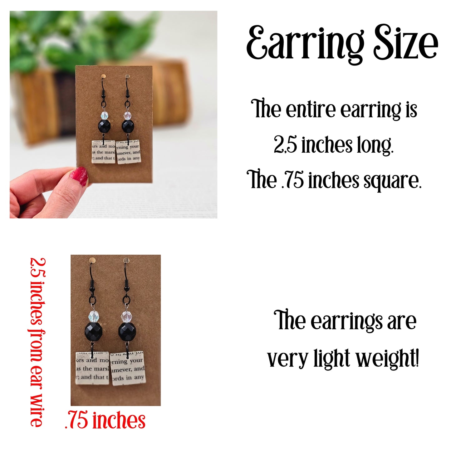 Geometric Book Page Dangle Earrings
