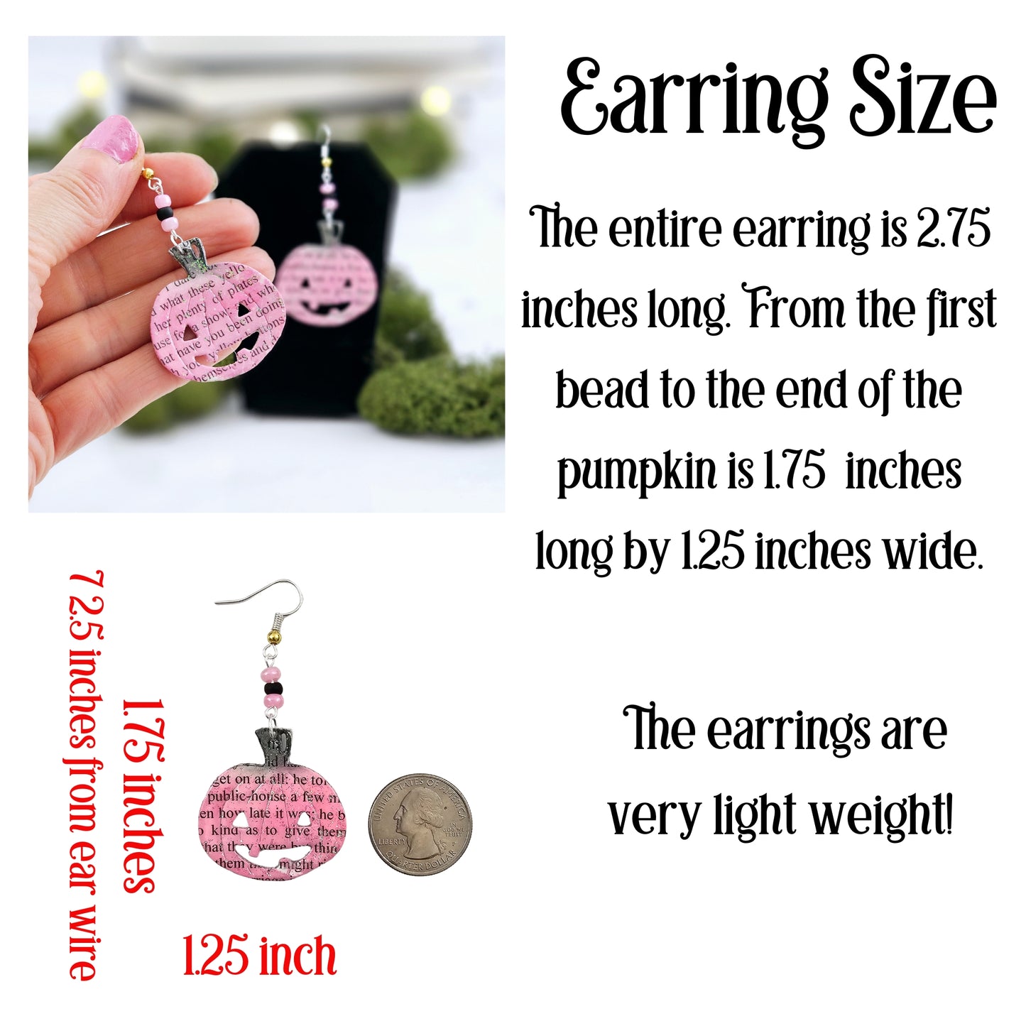 Pink Chunky Pumpkin Dangle Earrings