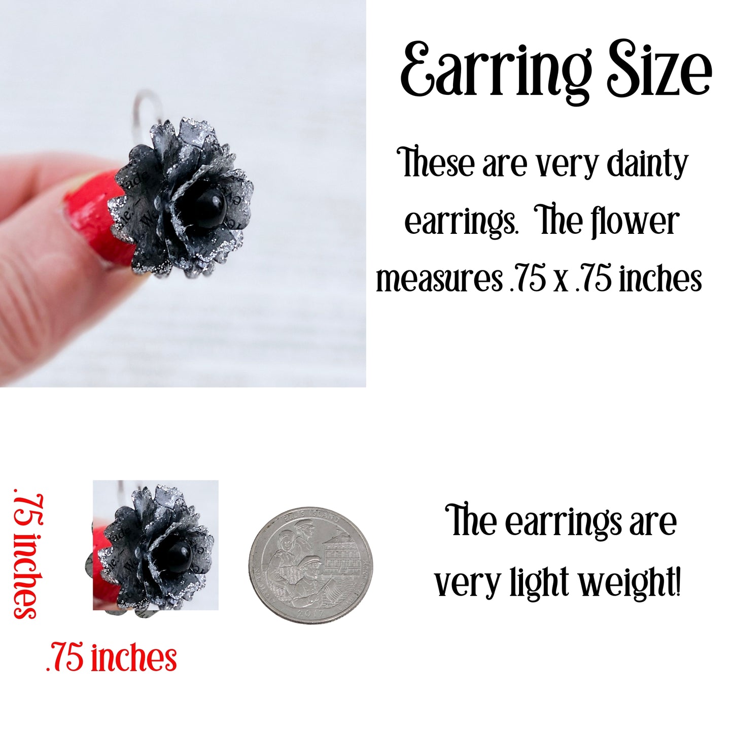 Dracula Book Page Rose Earrings