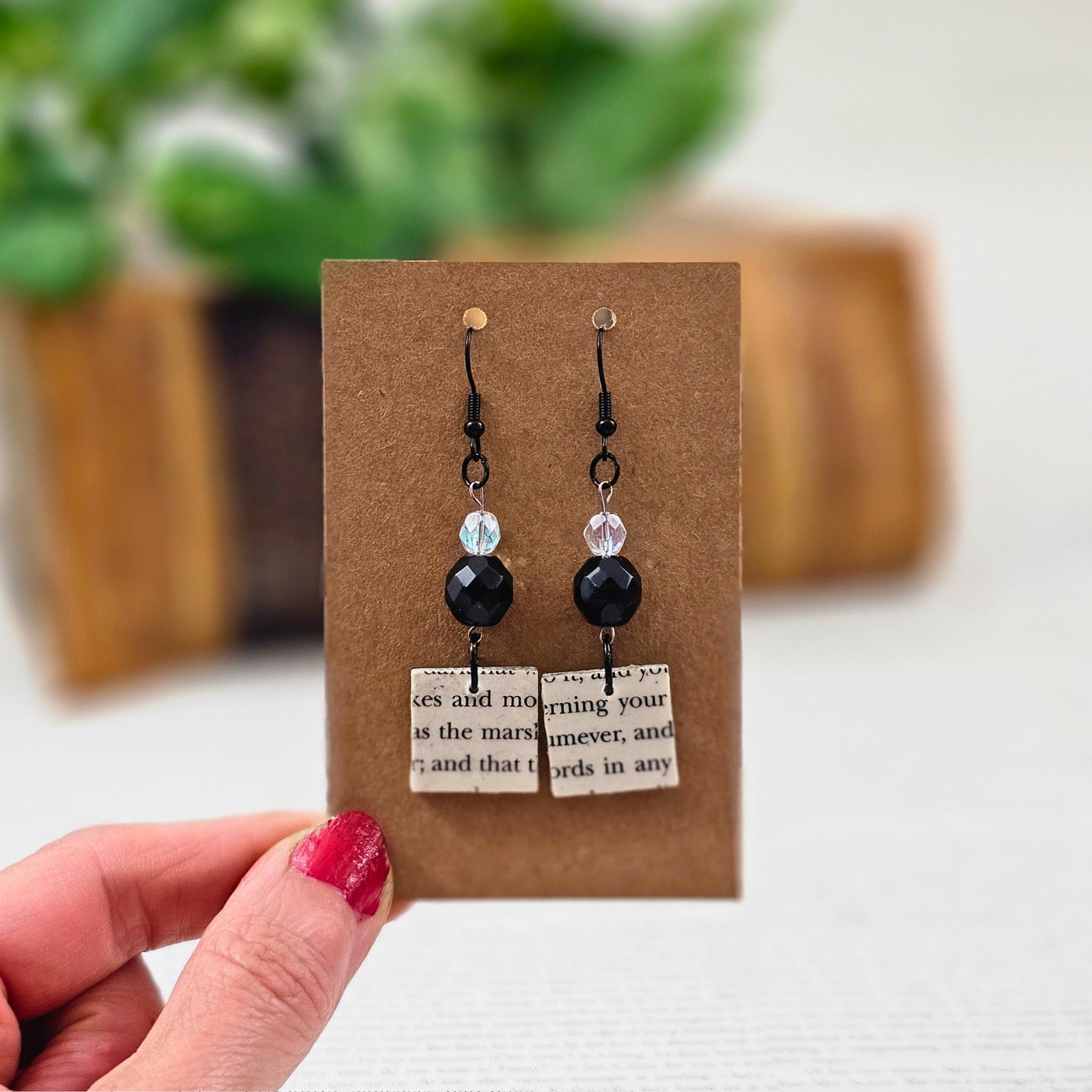 Geometric Book Page Dangle Earrings