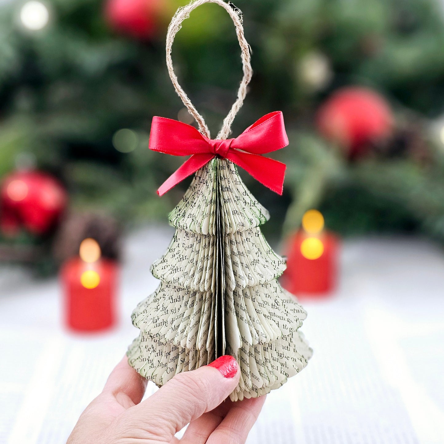 Christmas Tree Book Page Ornament