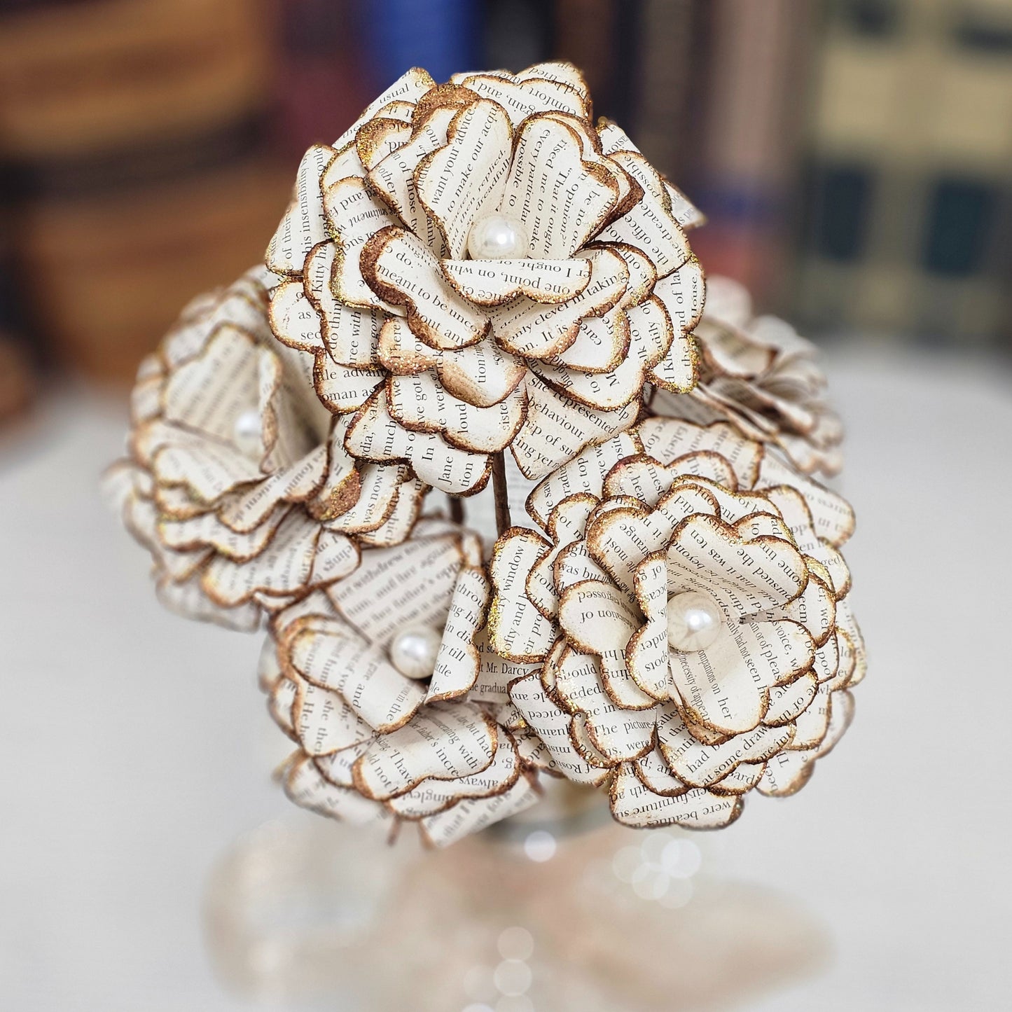 Artisan Vintage Book Page 6 Rose Bouquet made from Pride & Prejudice