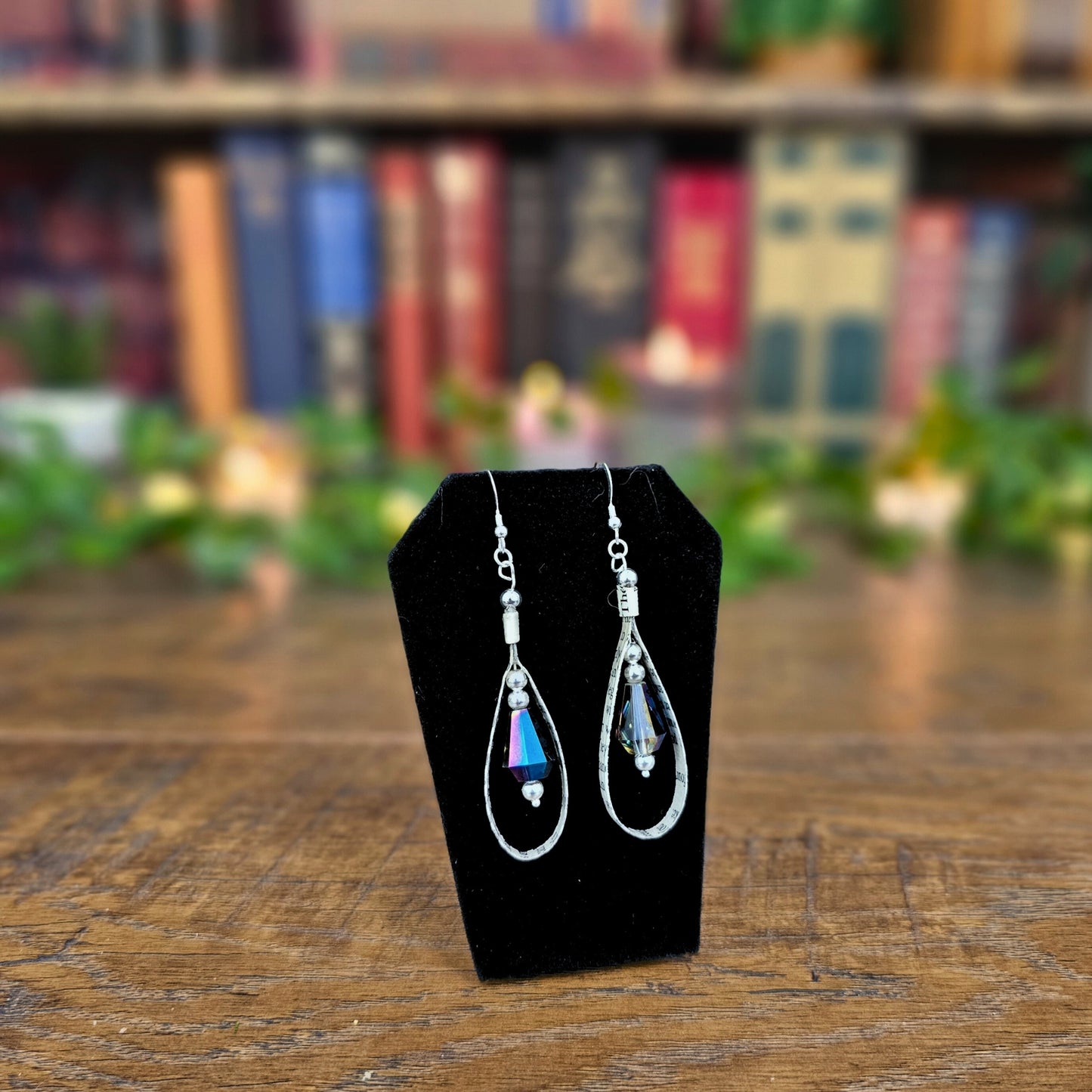 Book Page Tear Drop Earrings for Book Lover, Teacher and Book Club Gifts