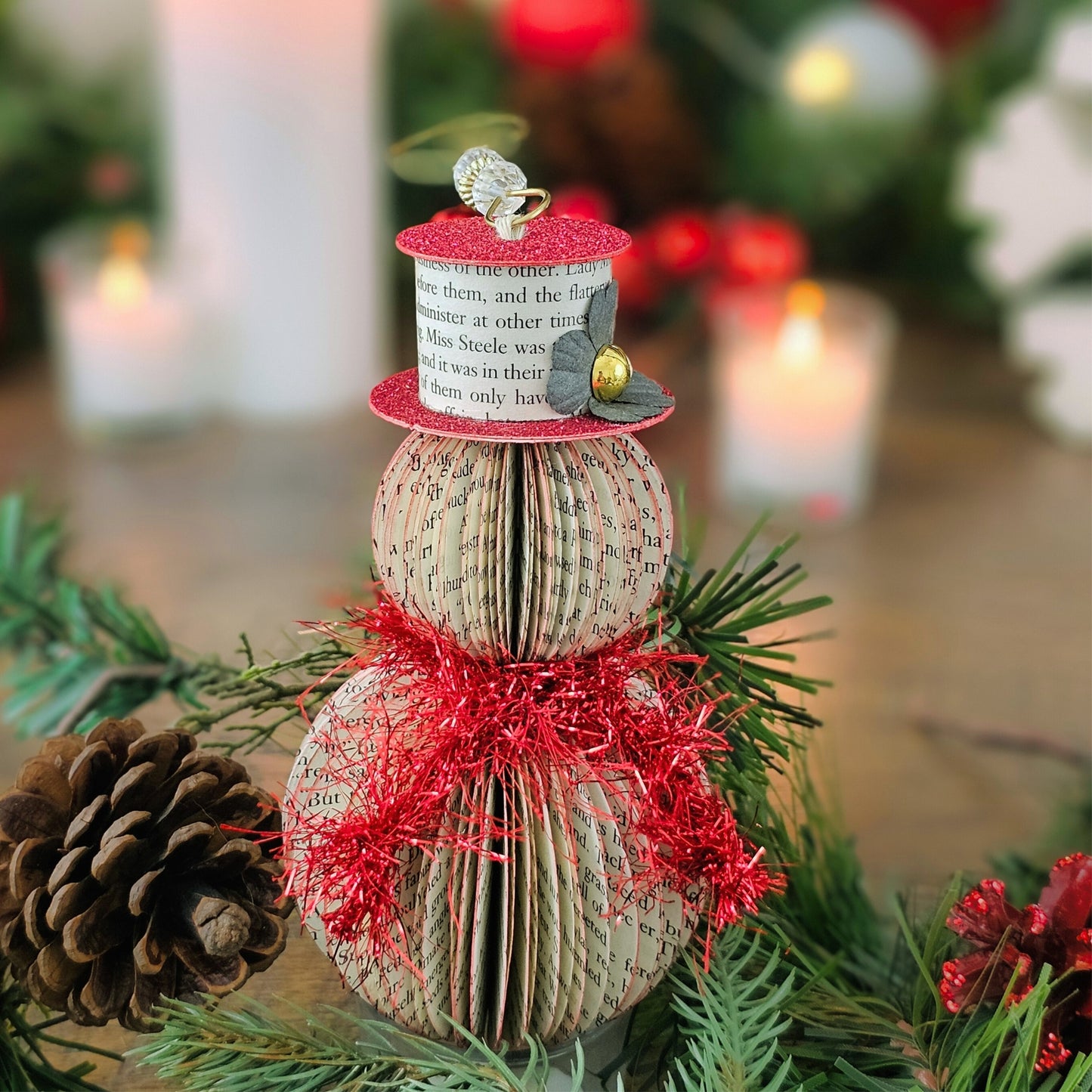 Snowman Book Page Ornament