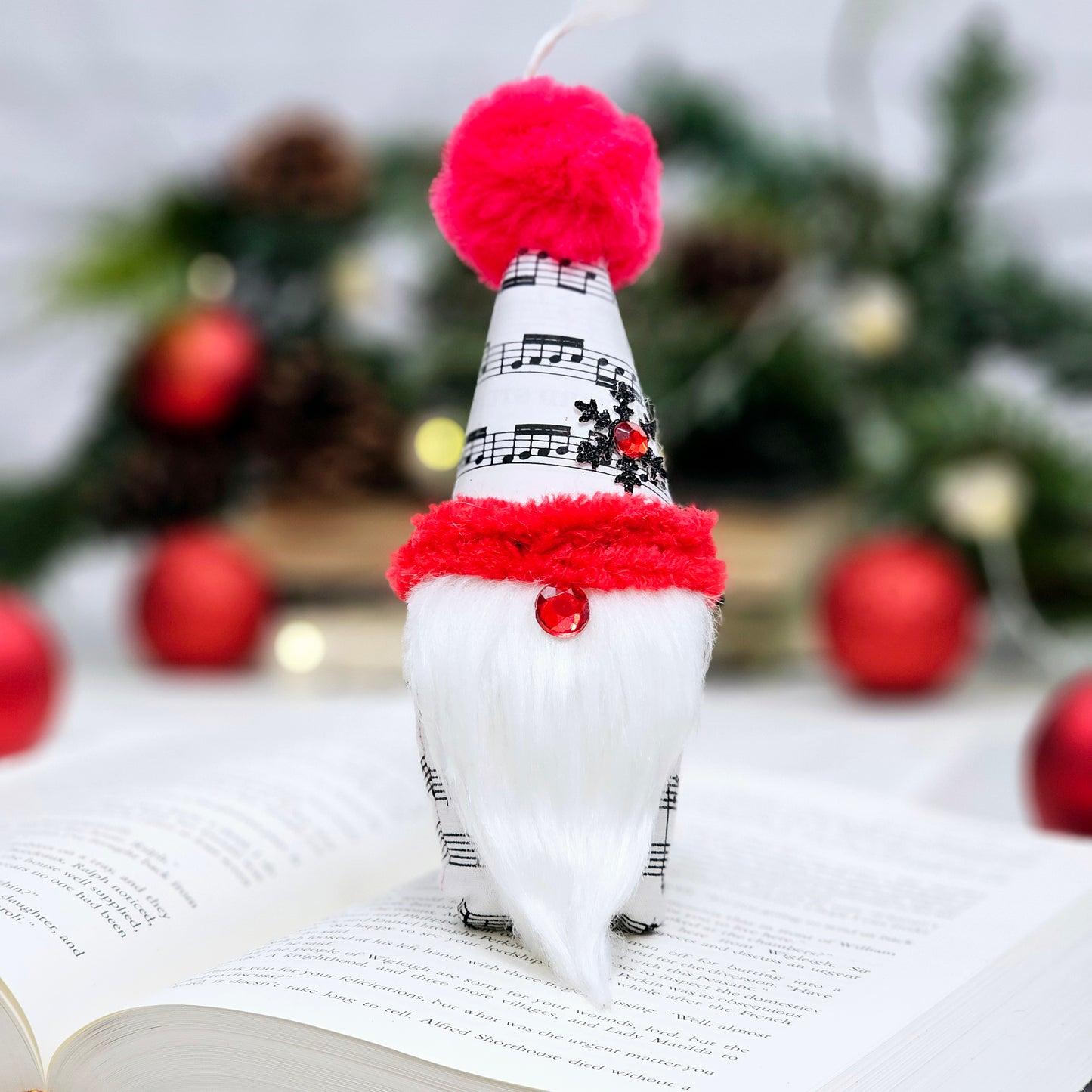 Sheet Music Gnome Christmas Ornament