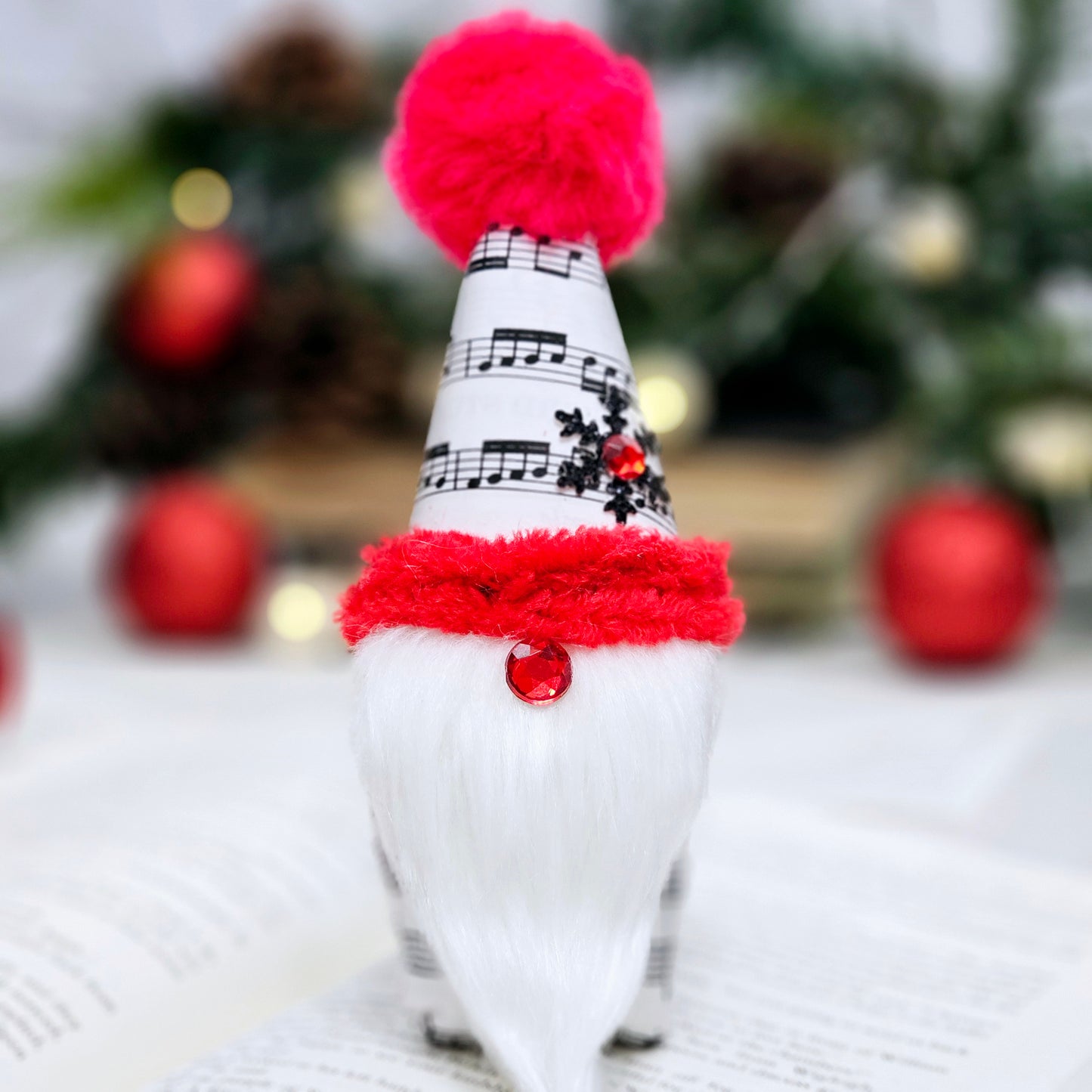 Sheet Music Gnome Christmas Ornament