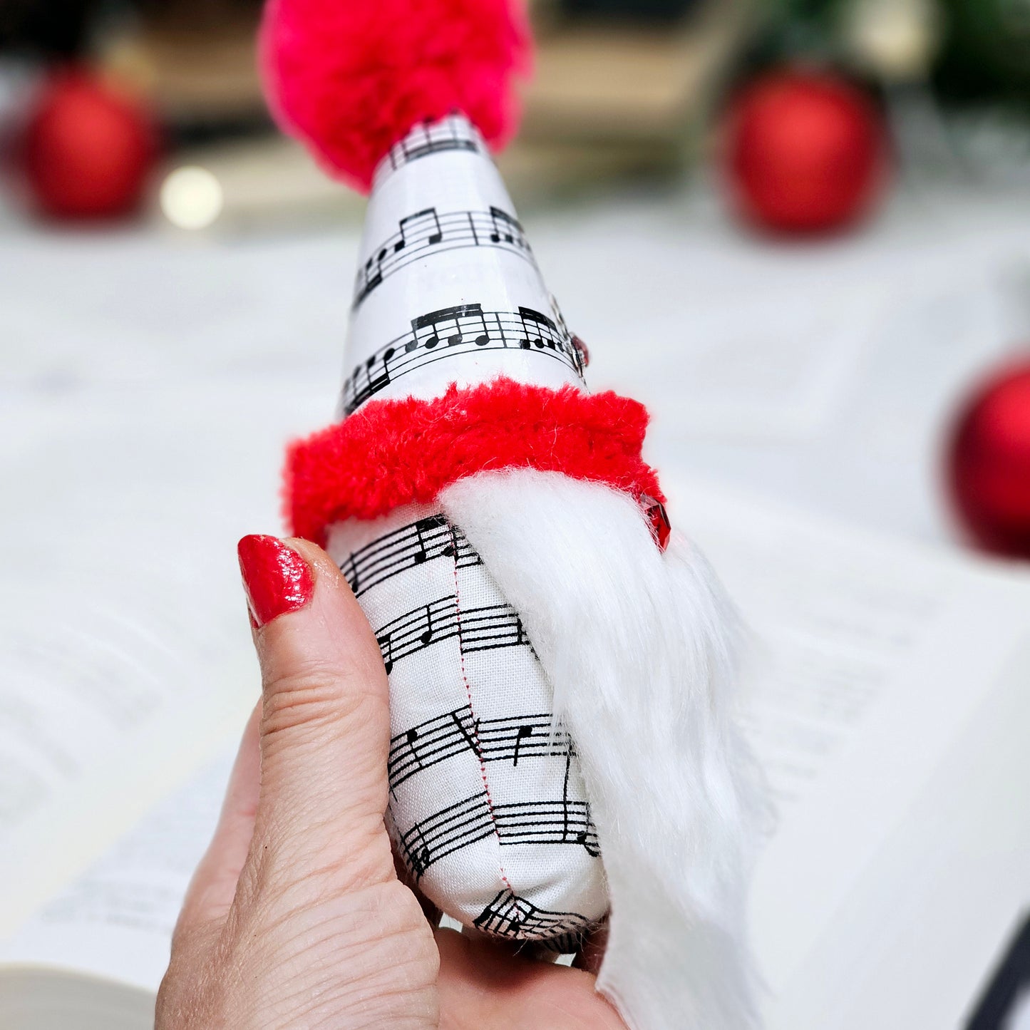 Sheet Music Gnome Christmas Ornament