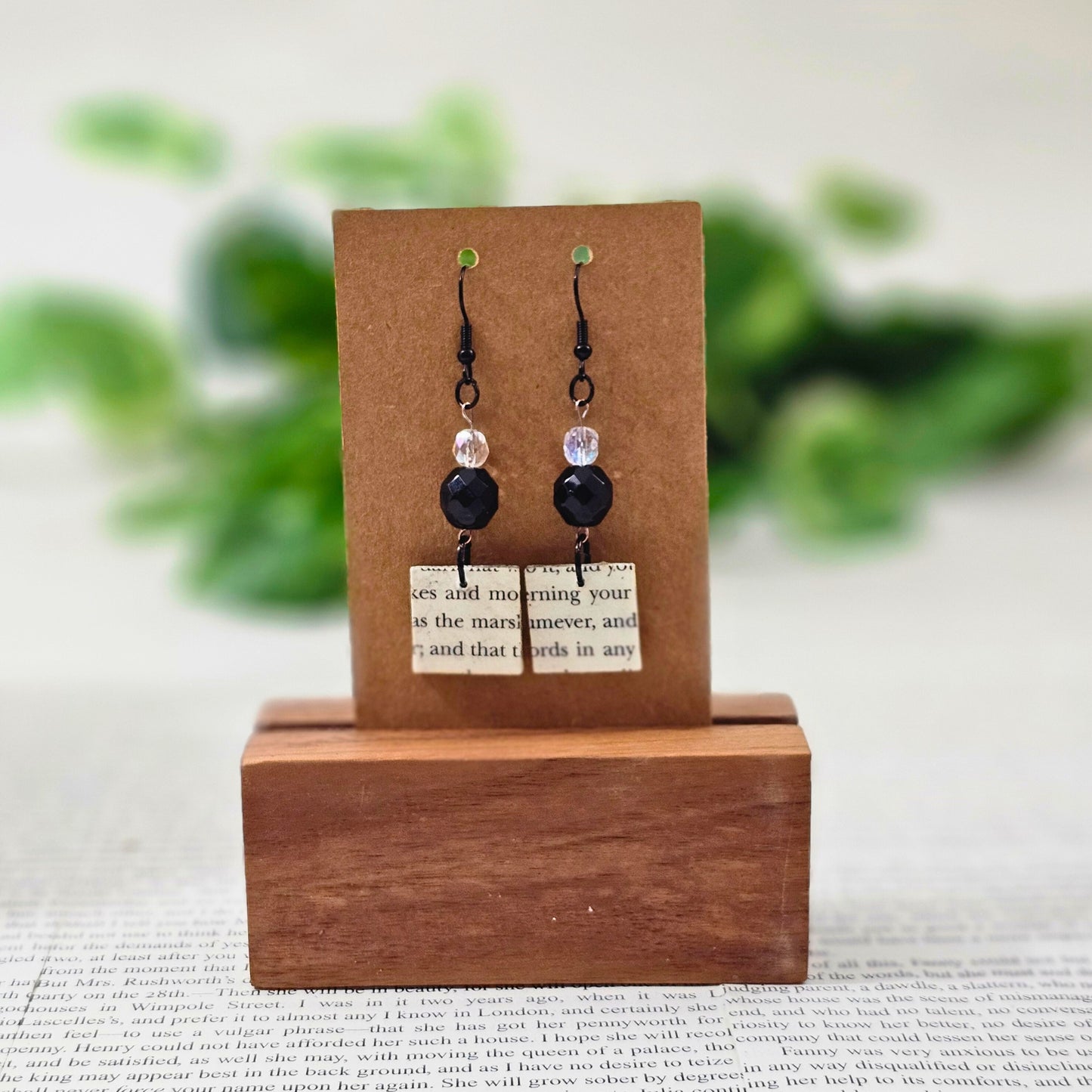 Geometric Book Page Dangle Earrings