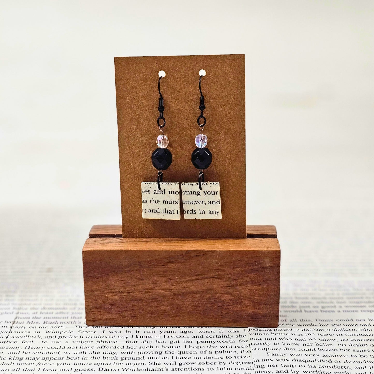 Geometric Book Page Dangle Earrings