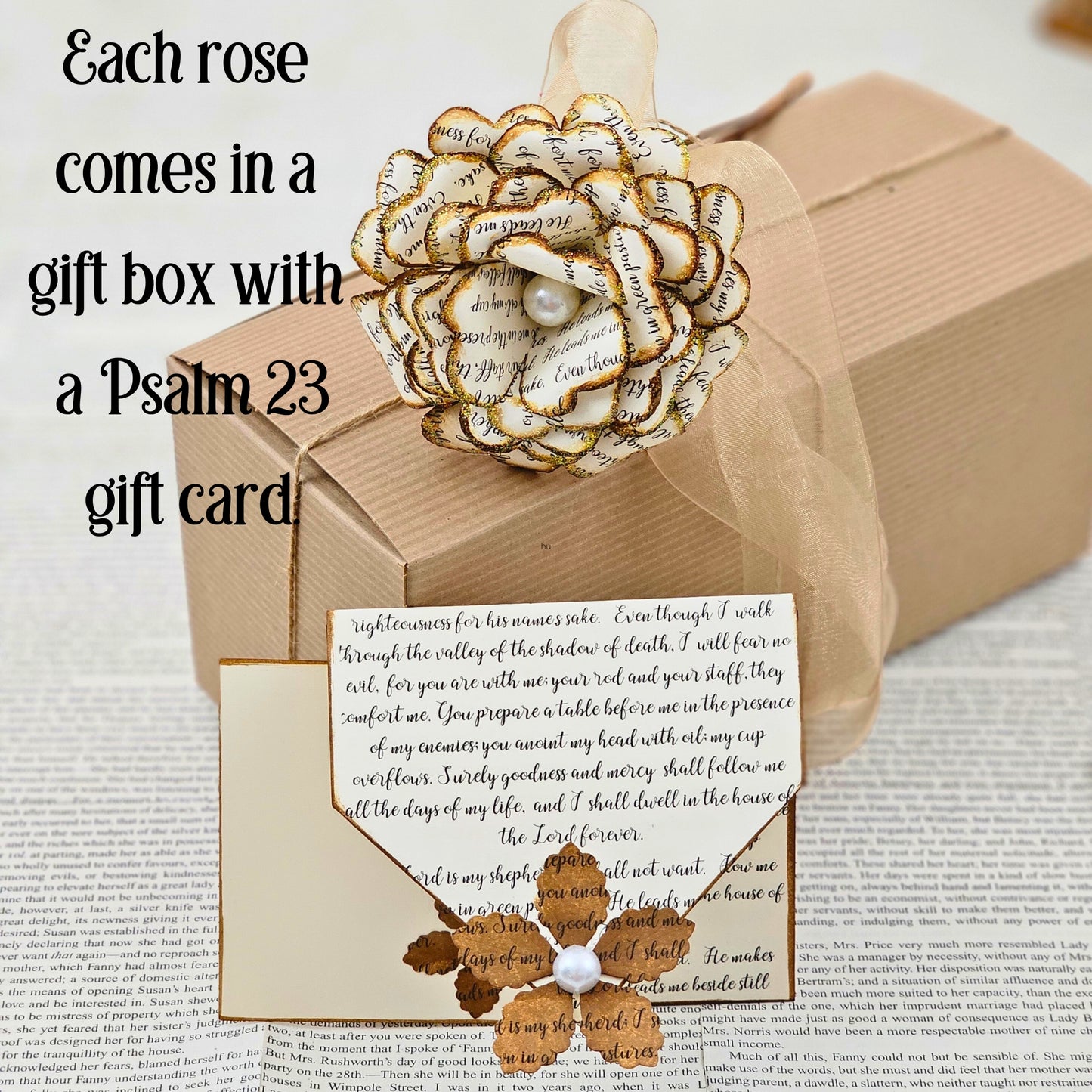 Psalm 23 Paper Rose