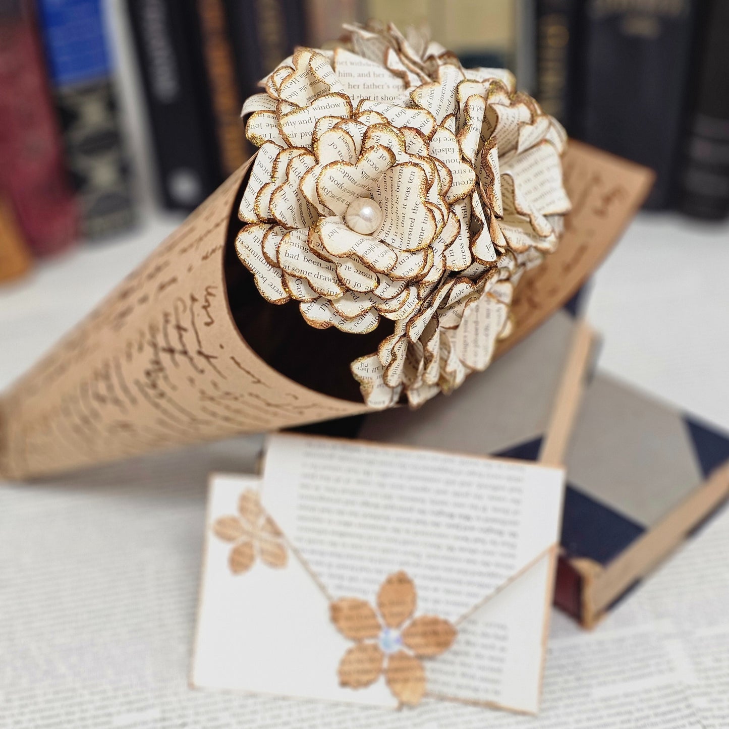 Artisan Vintage Book Page 6 Rose Bouquet made from Pride & Prejudice