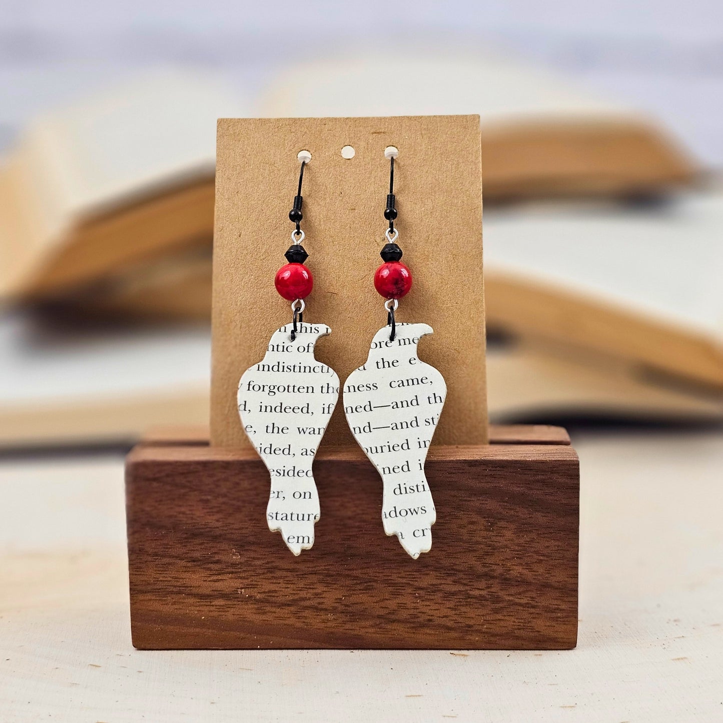 Raven Edgar Allan Poe Dangle Earrings
