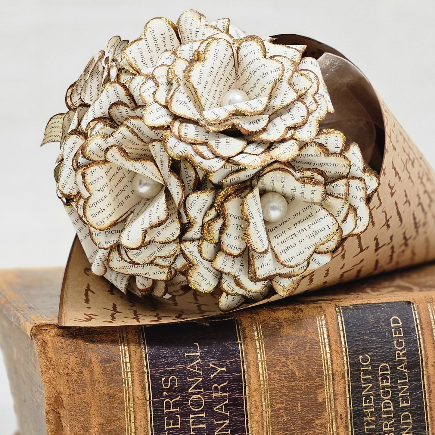 Artisan Vintage Book Page 6 Rose Bouquet made from Pride & Prejudice