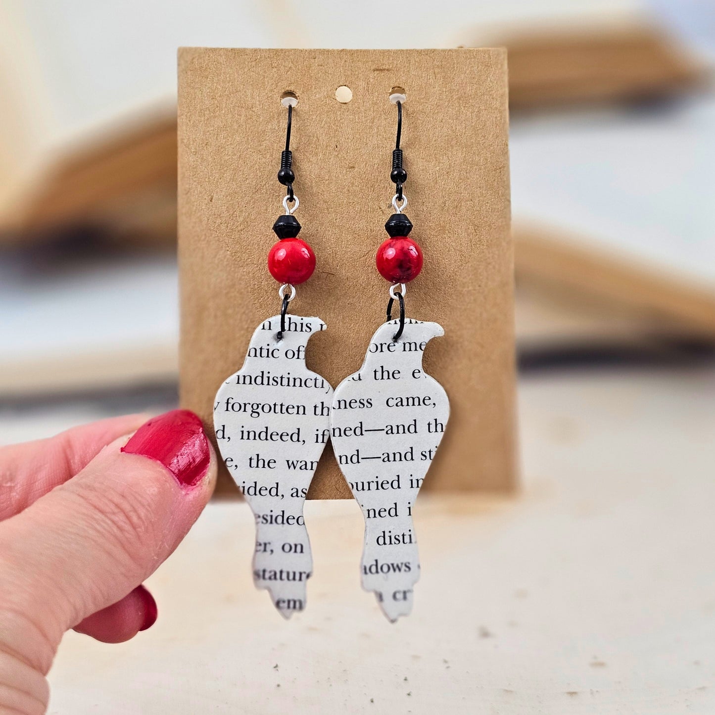 Raven Edgar Allan Poe Dangle Earrings