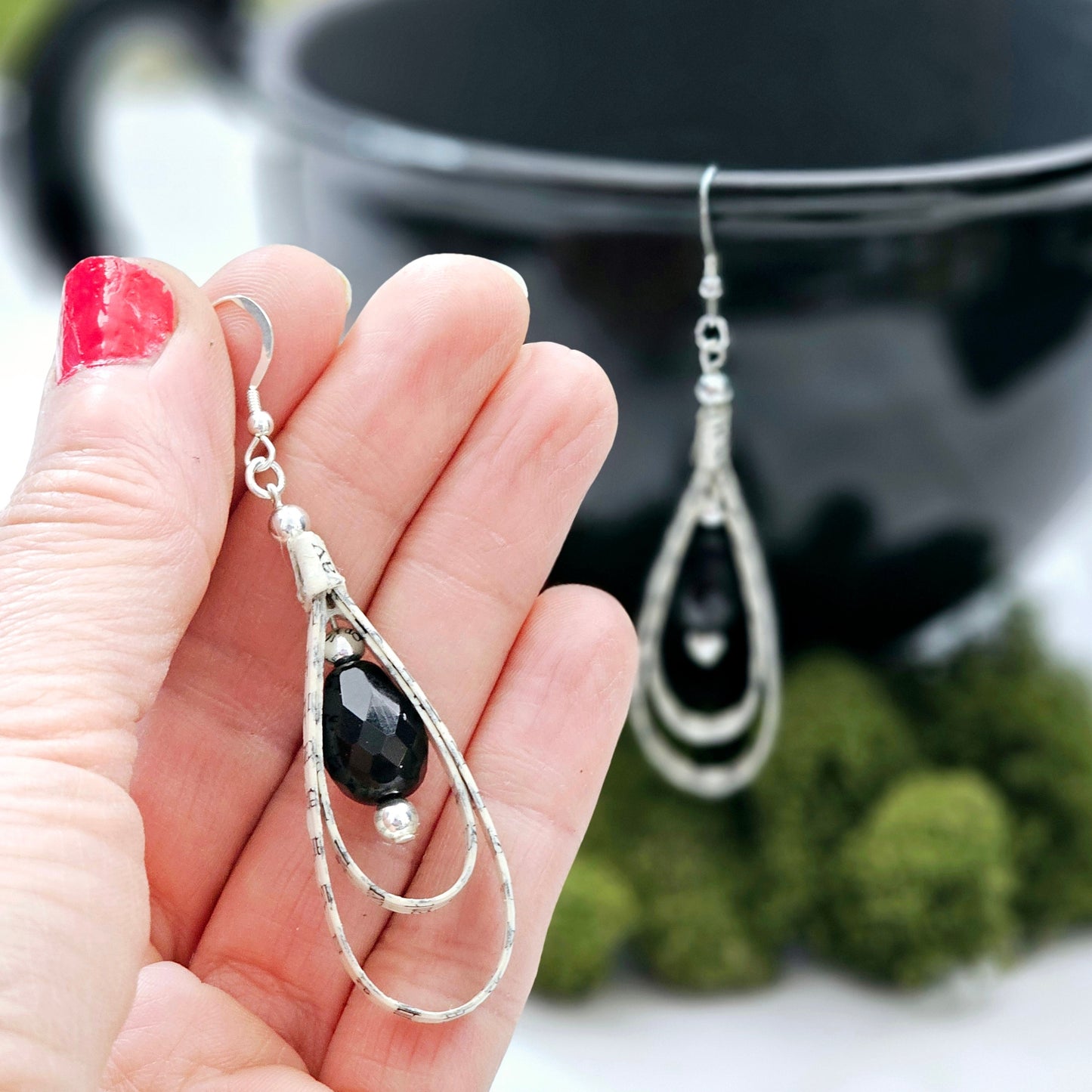 Book Page Tear Drop Earrings for Book Lover, Teacher and Book Club Gifts