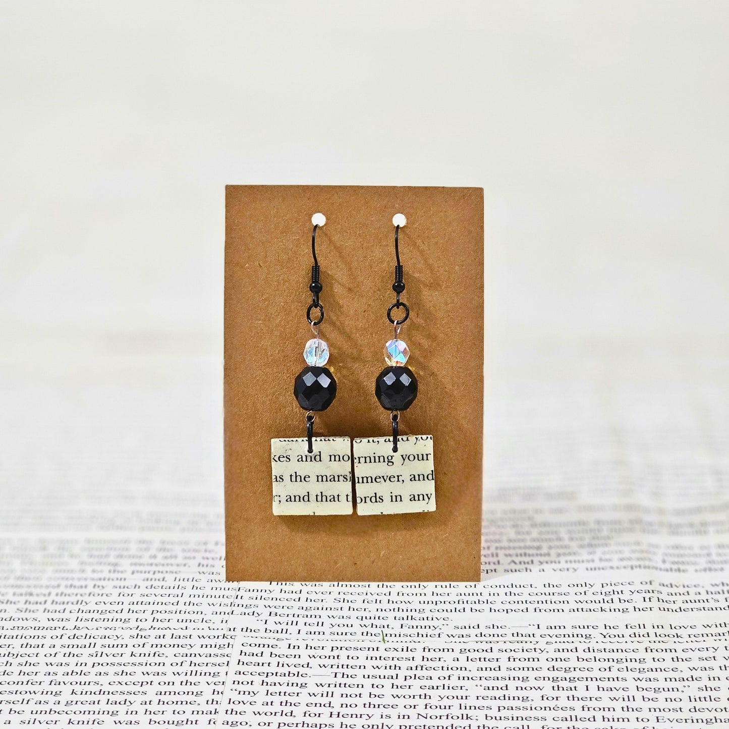 Geometric Book Page Dangle Earrings