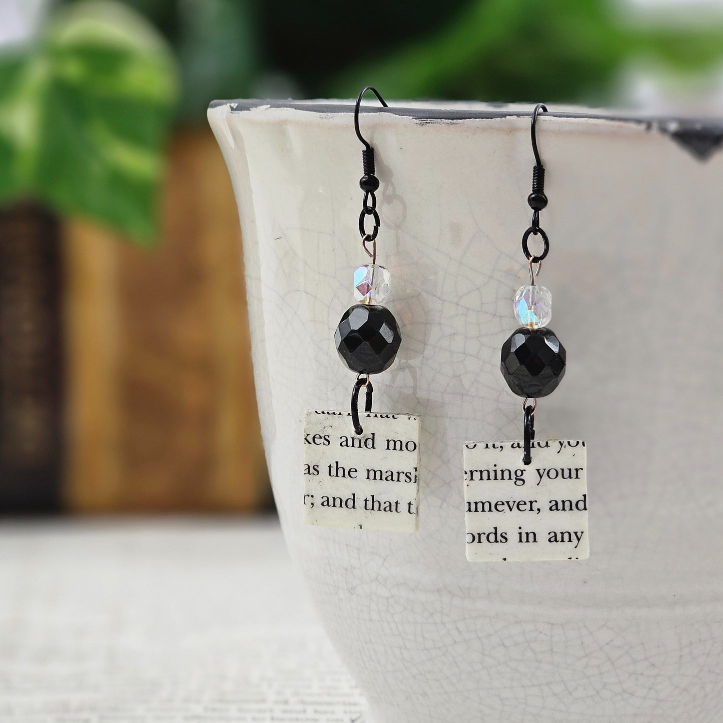 Geometric Book Page Dangle Earrings