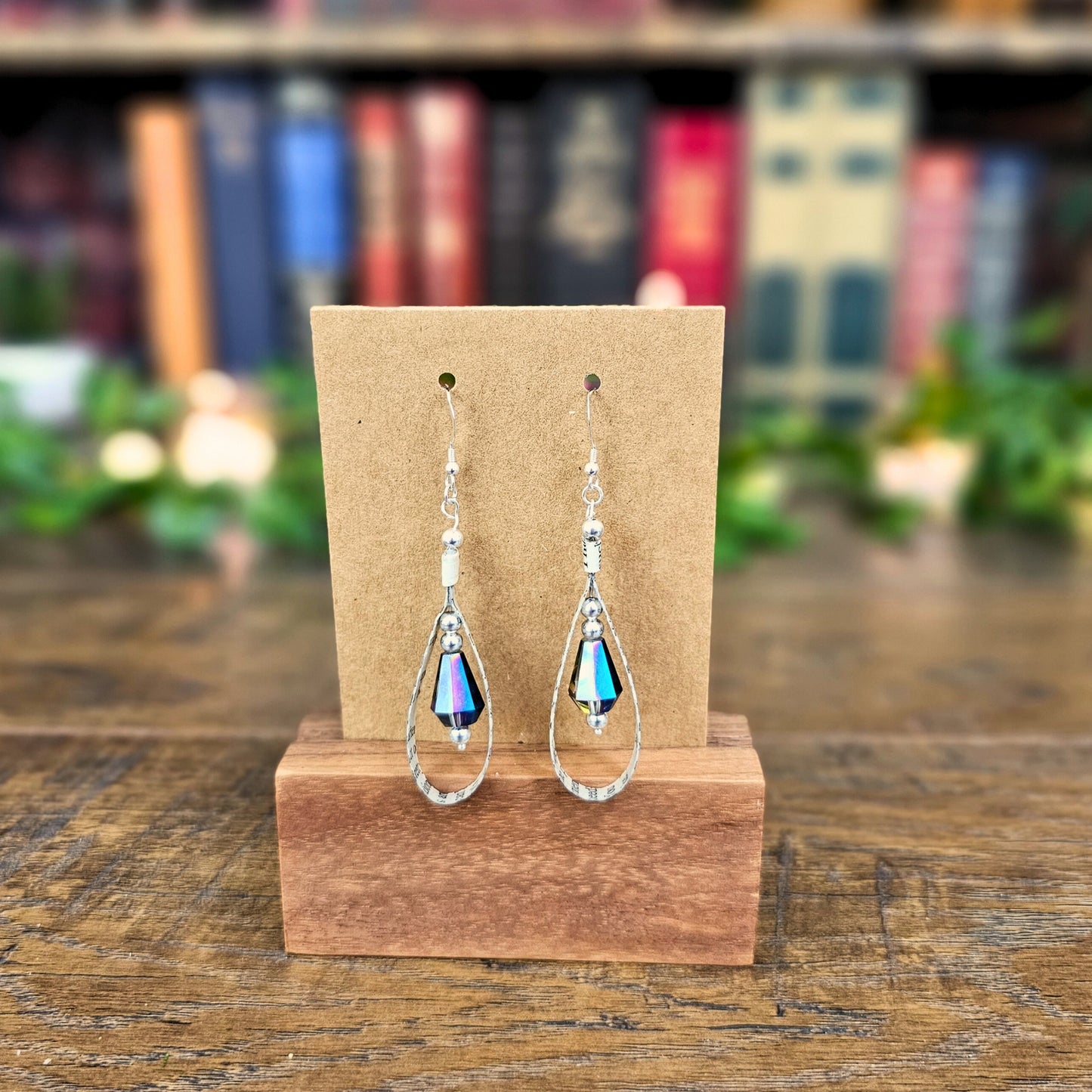 Book Page Tear Drop Earrings for Book Lover, Teacher and Book Club Gifts