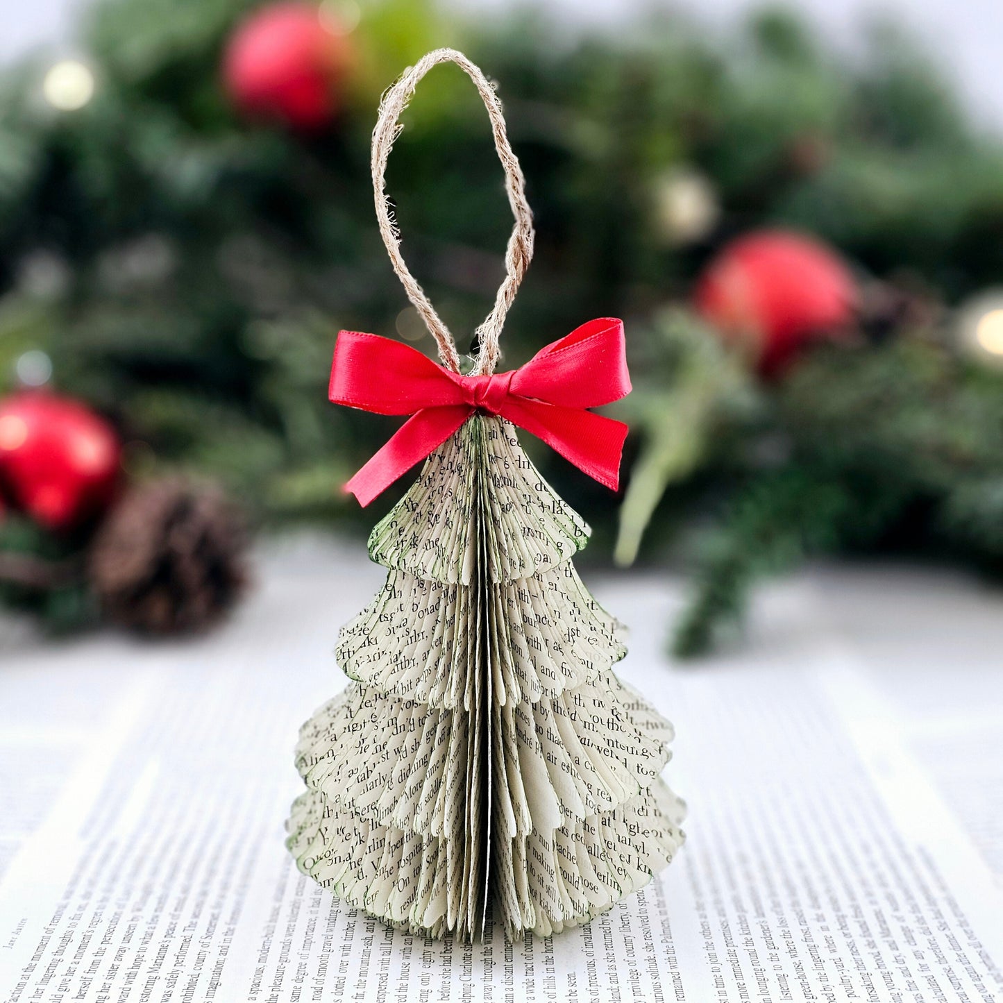 Christmas Tree Book Page Ornament