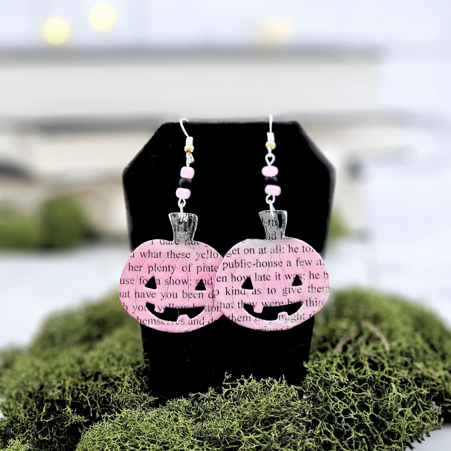 Pink Chunky Pumpkin Dangle Earrings