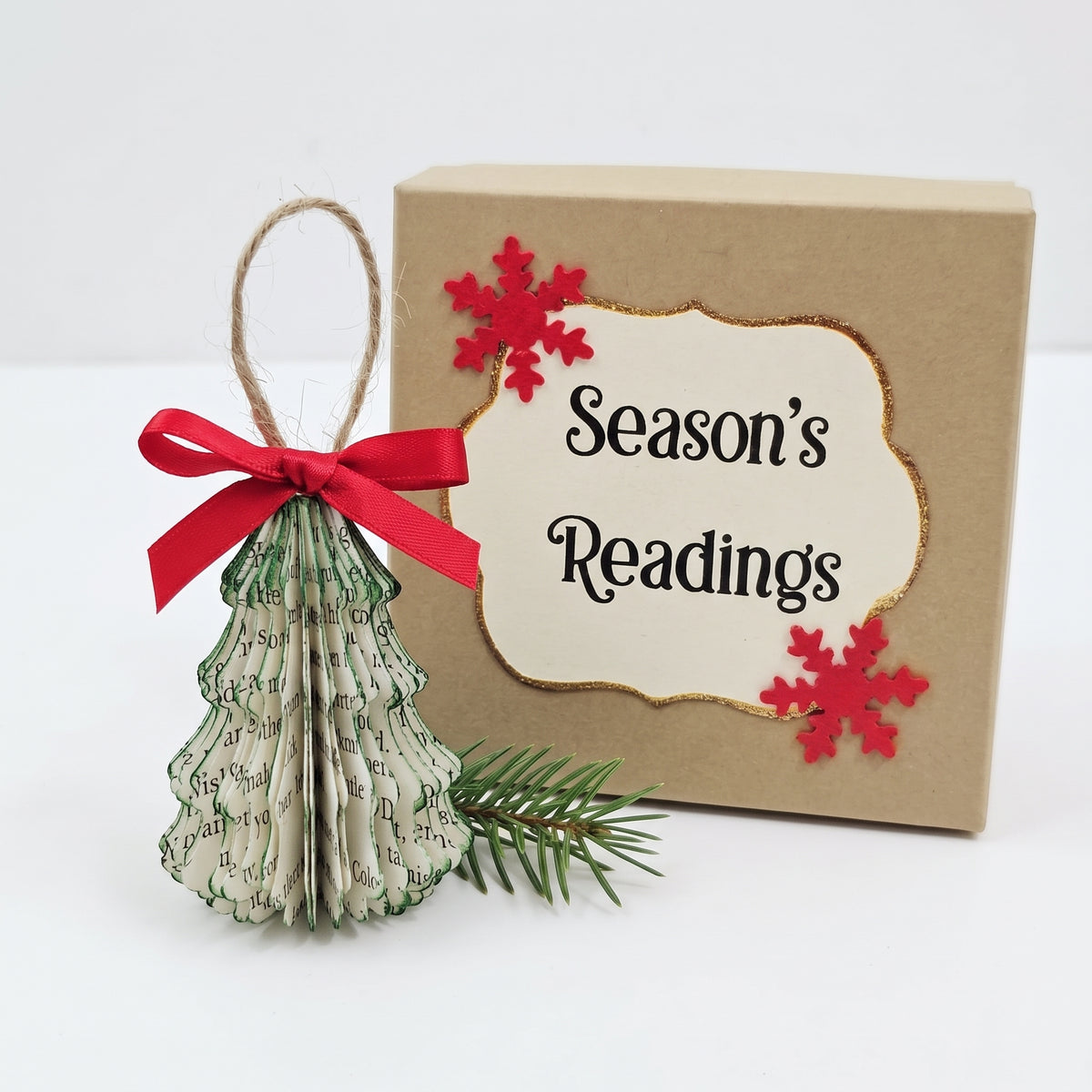 Tiny Book Page Christmas Tree Ornament
