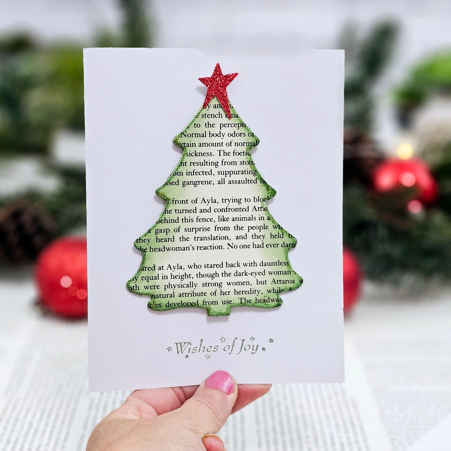 Christmas Tree Book Page Christmas Card