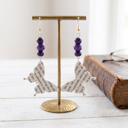 Book Page Butterfly Earrings
