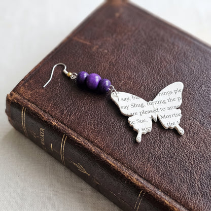 Book Page Butterfly Earrings