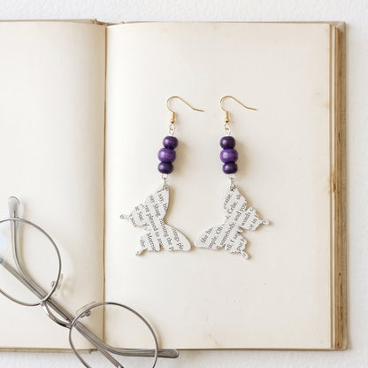 Book Page Butterfly Earrings