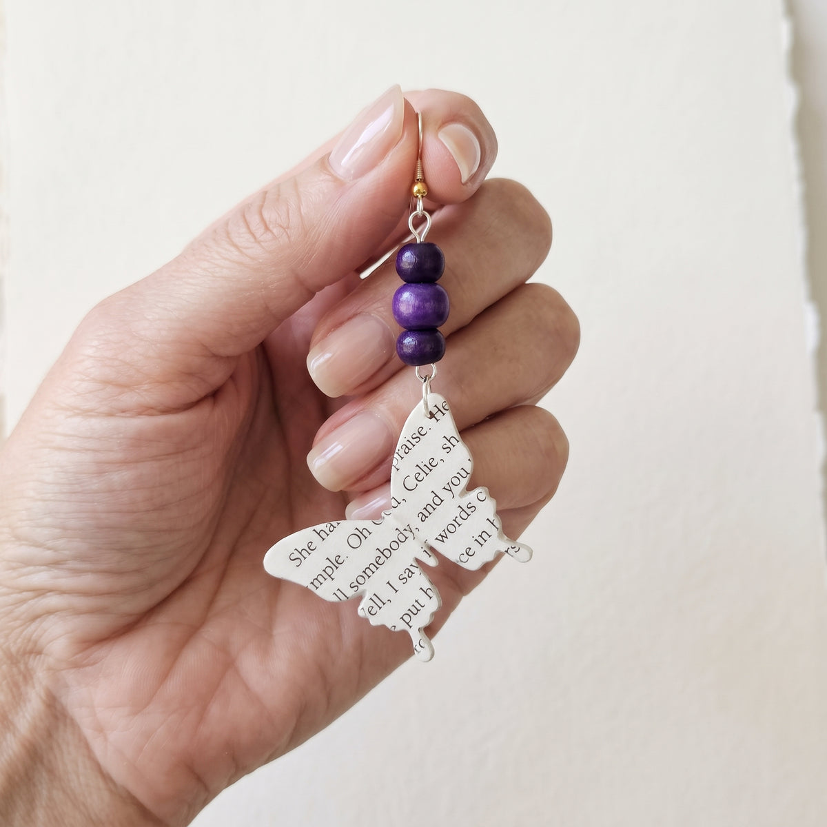 Book Page Butterfly Earrings