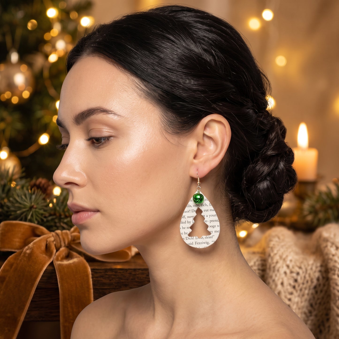 Book Page Christmas Tree Earrings – A Christmas Carol